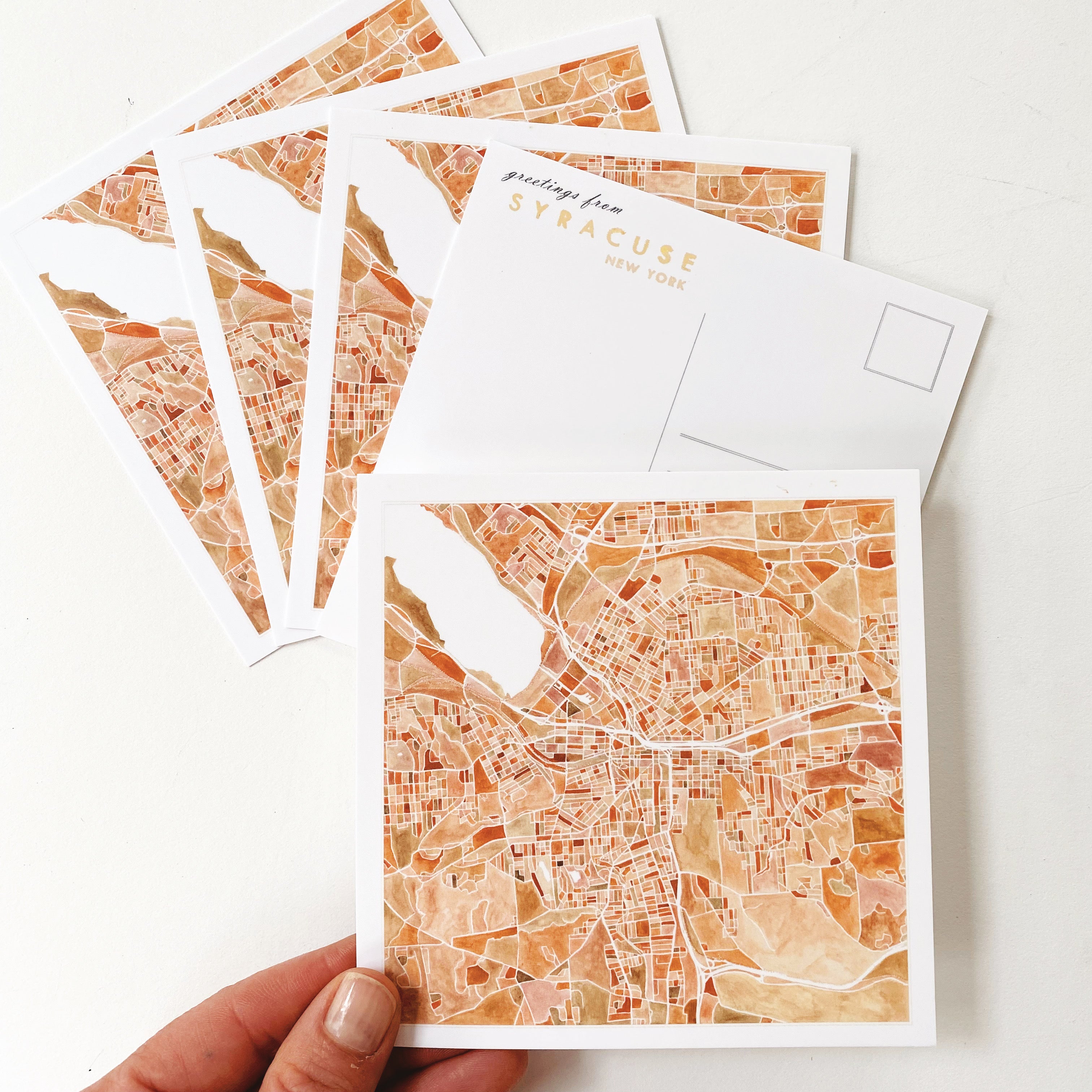 Customize YOUR CITY/PLACE Art Map: Square POSTCARD: Wholesale Only