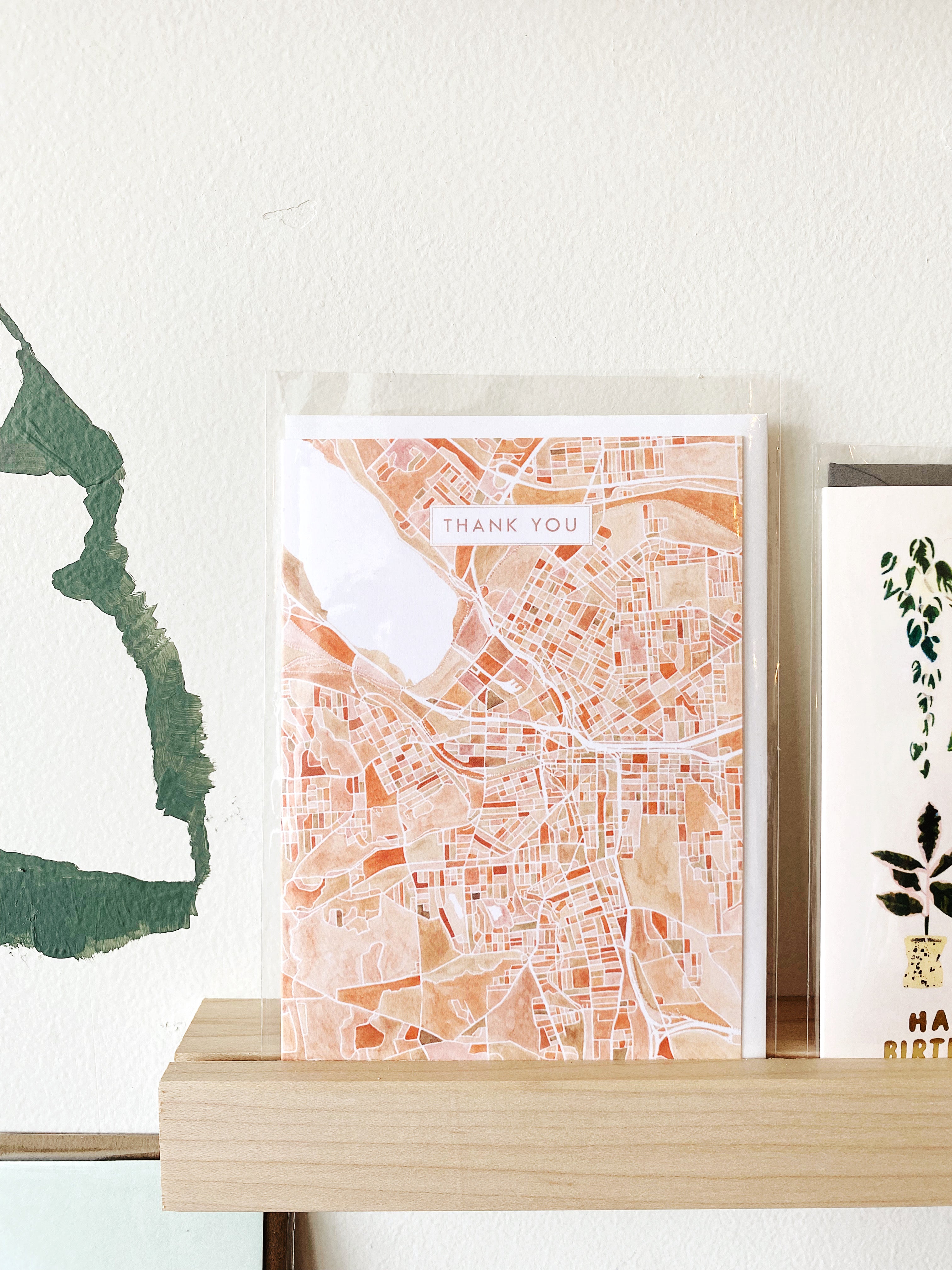 SYRACUSE New York Watercolor Map - thank you card