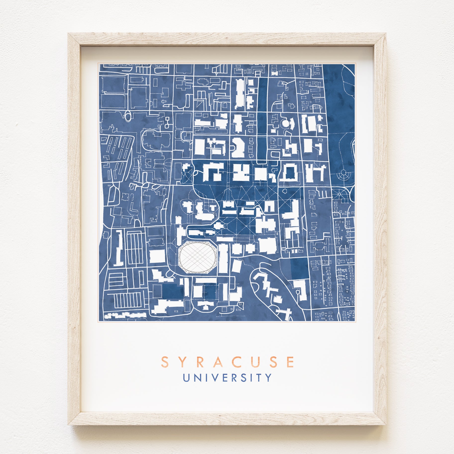 SYRACUSE UNIVERSITY Campus Watercolor Map: PRINT