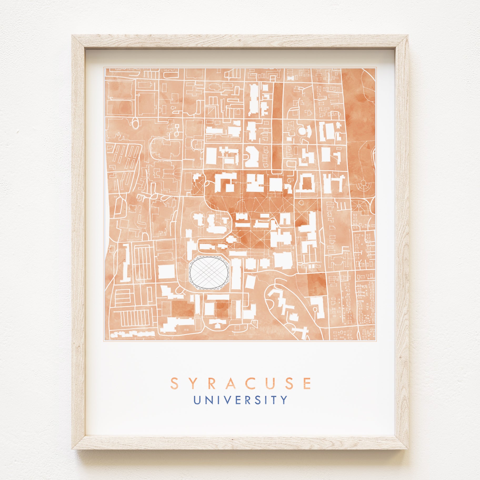 SYRACUSE UNIVERSITY Campus Watercolor Map: PRINT