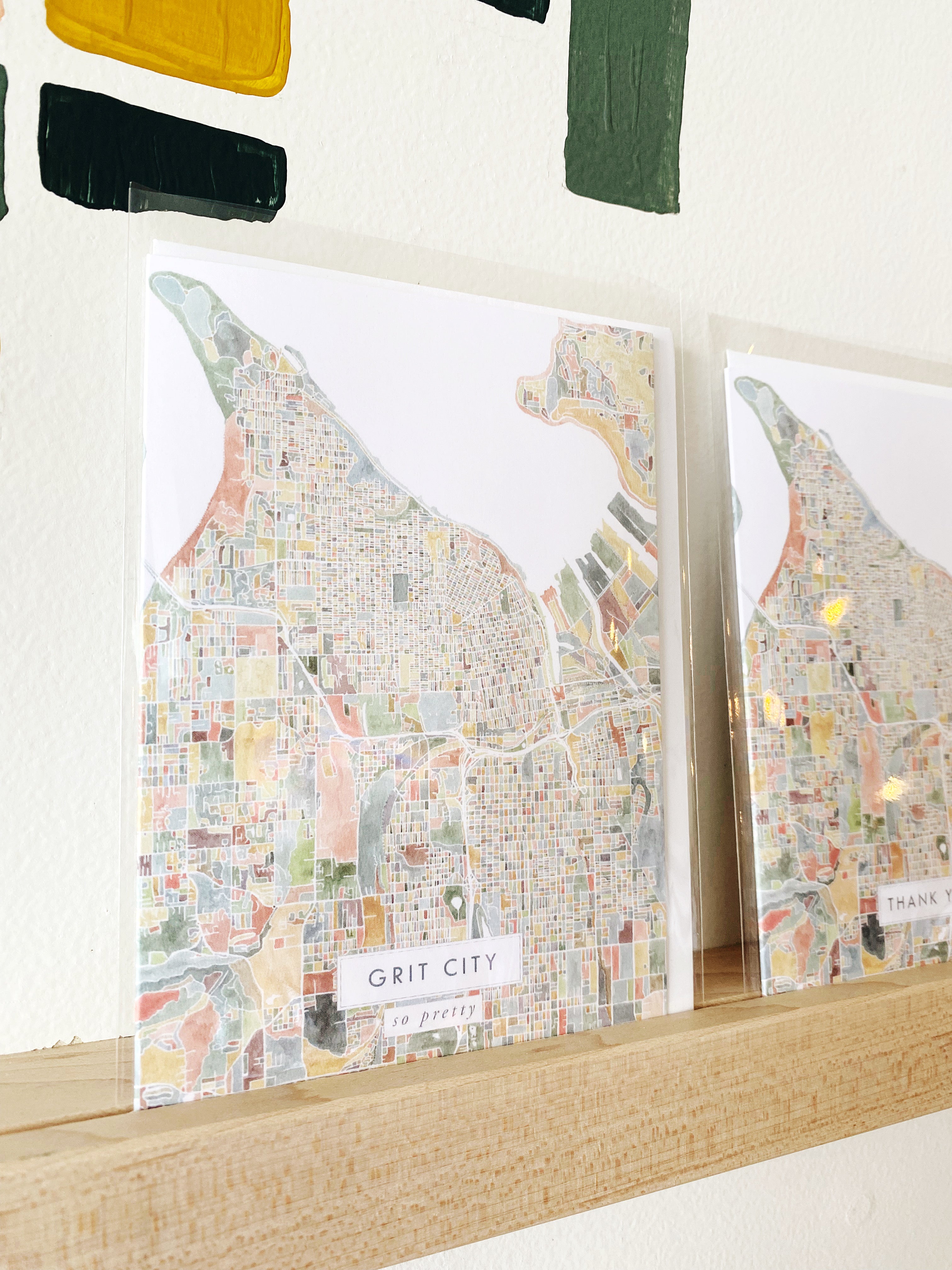 Customize YOUR CITY/PLACE Art Map: GREETING CARD: Wholesale Only