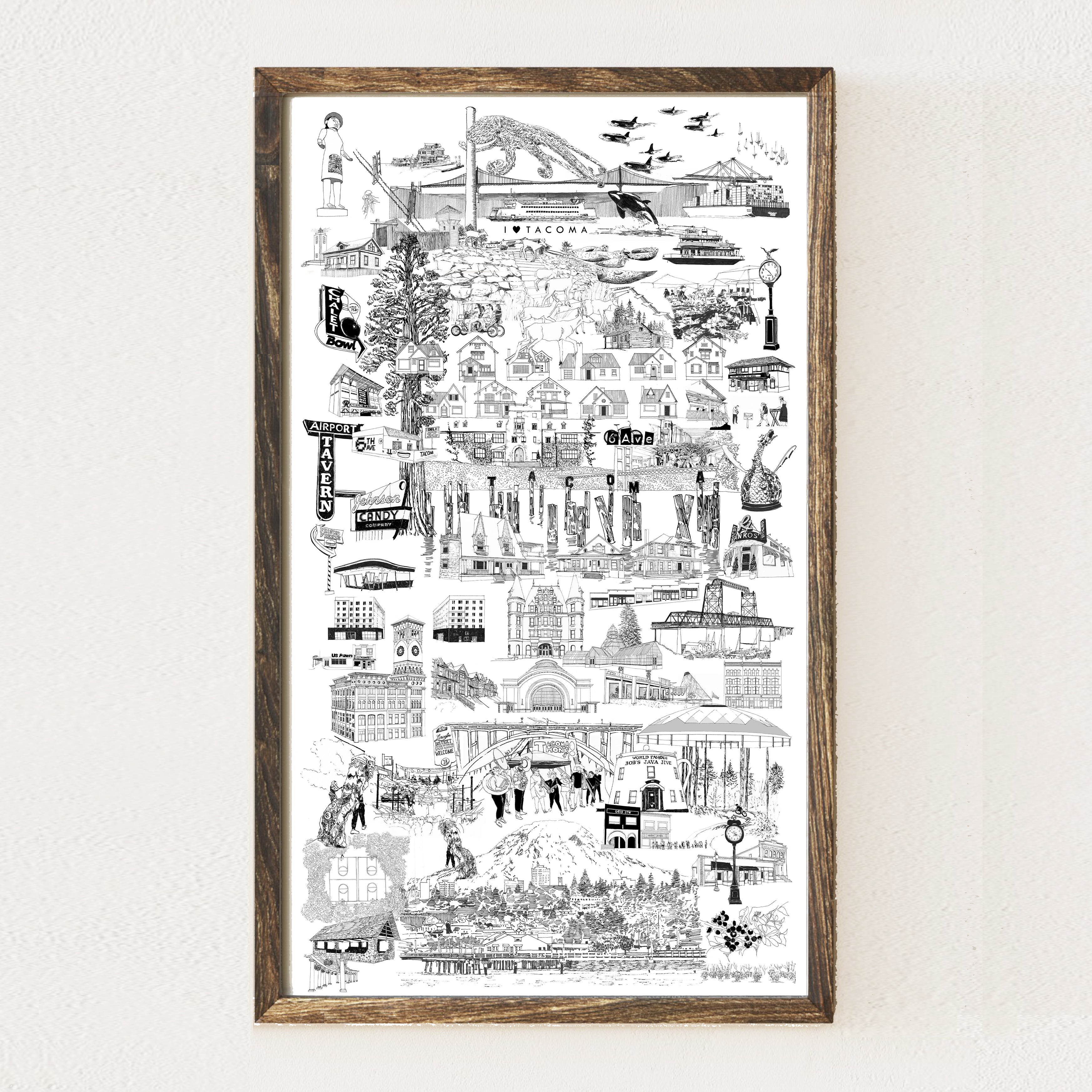 TACOMA Washington "Just Charms": PRINT