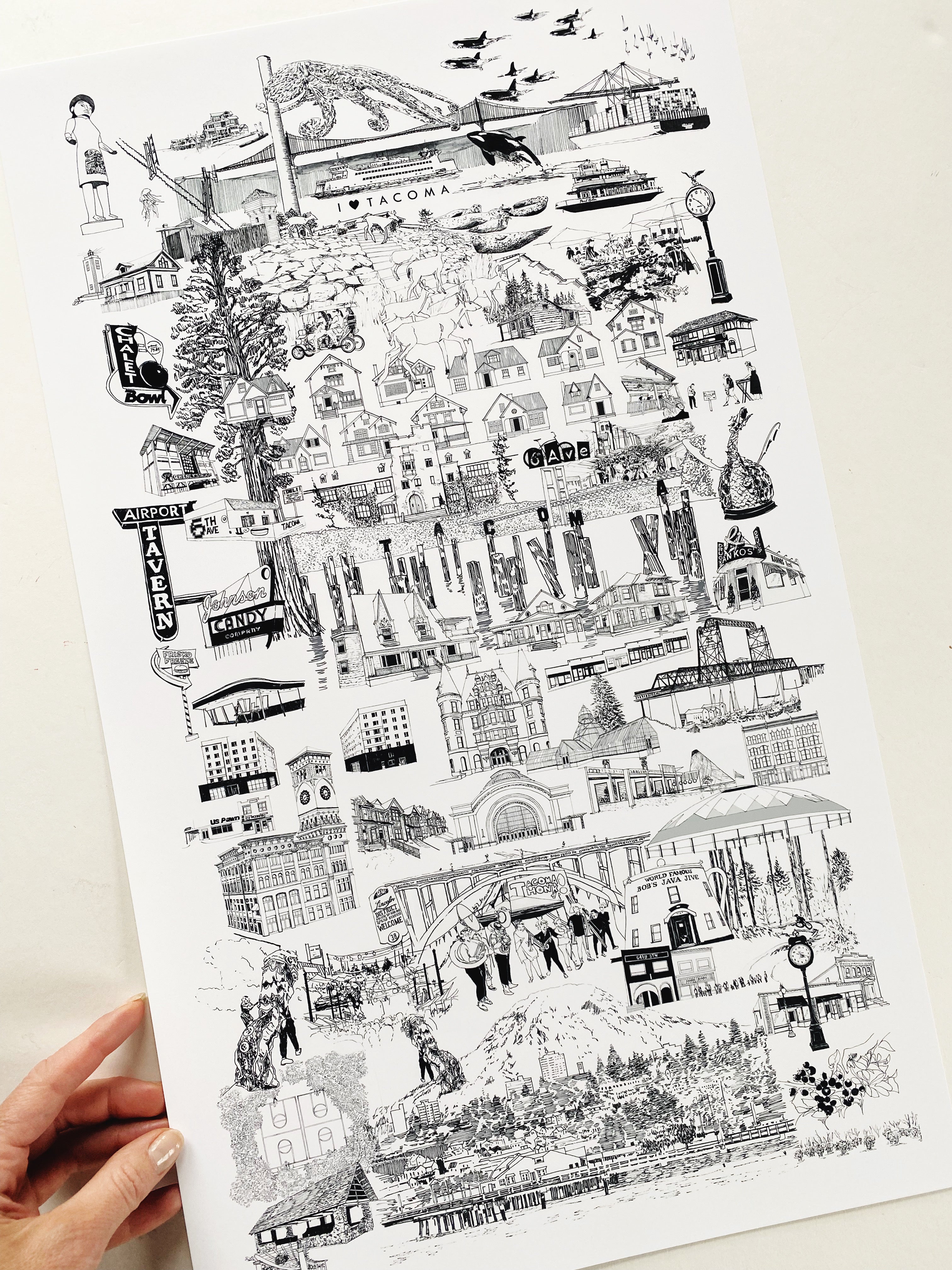 TACOMA Washington "Just Charms": PRINT