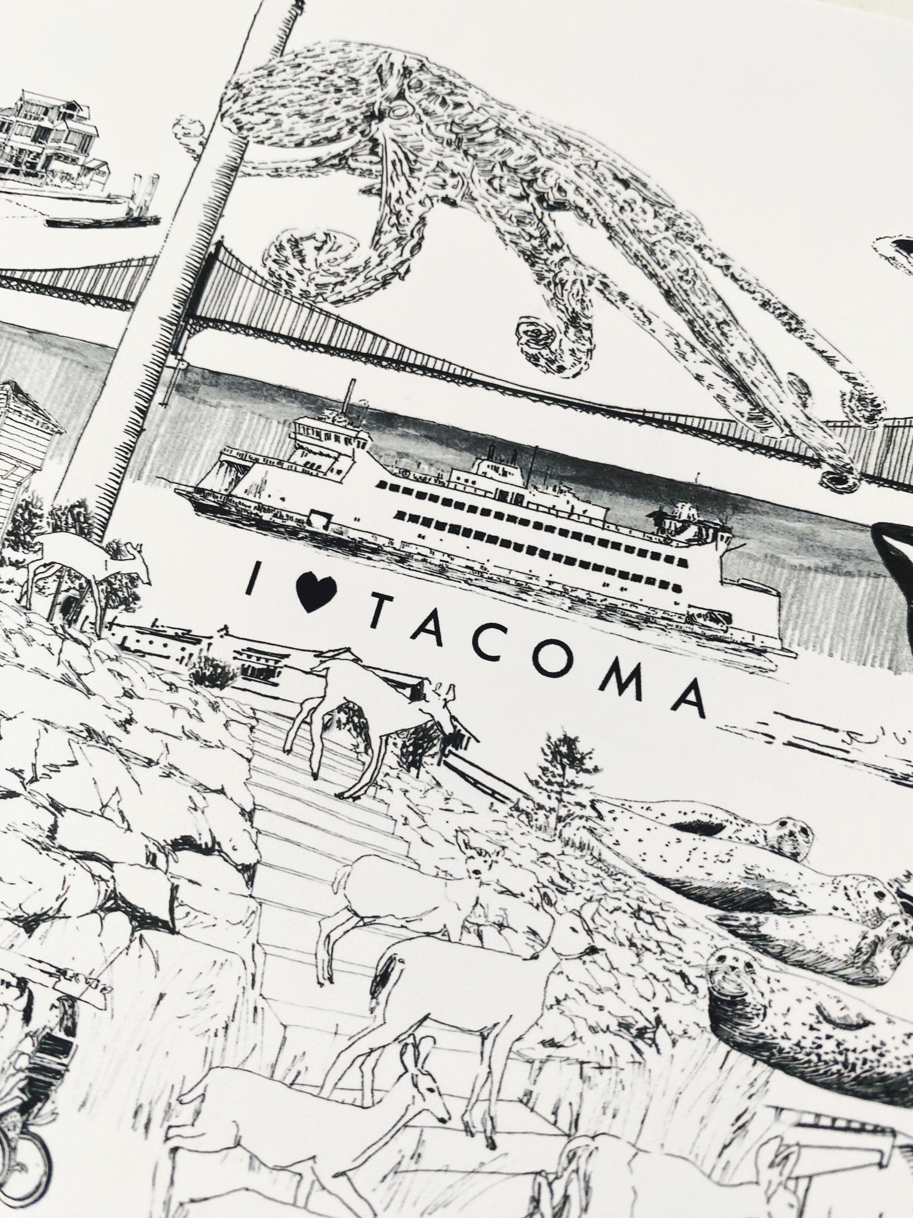 TACOMA Washington "Just Charms": PRINT