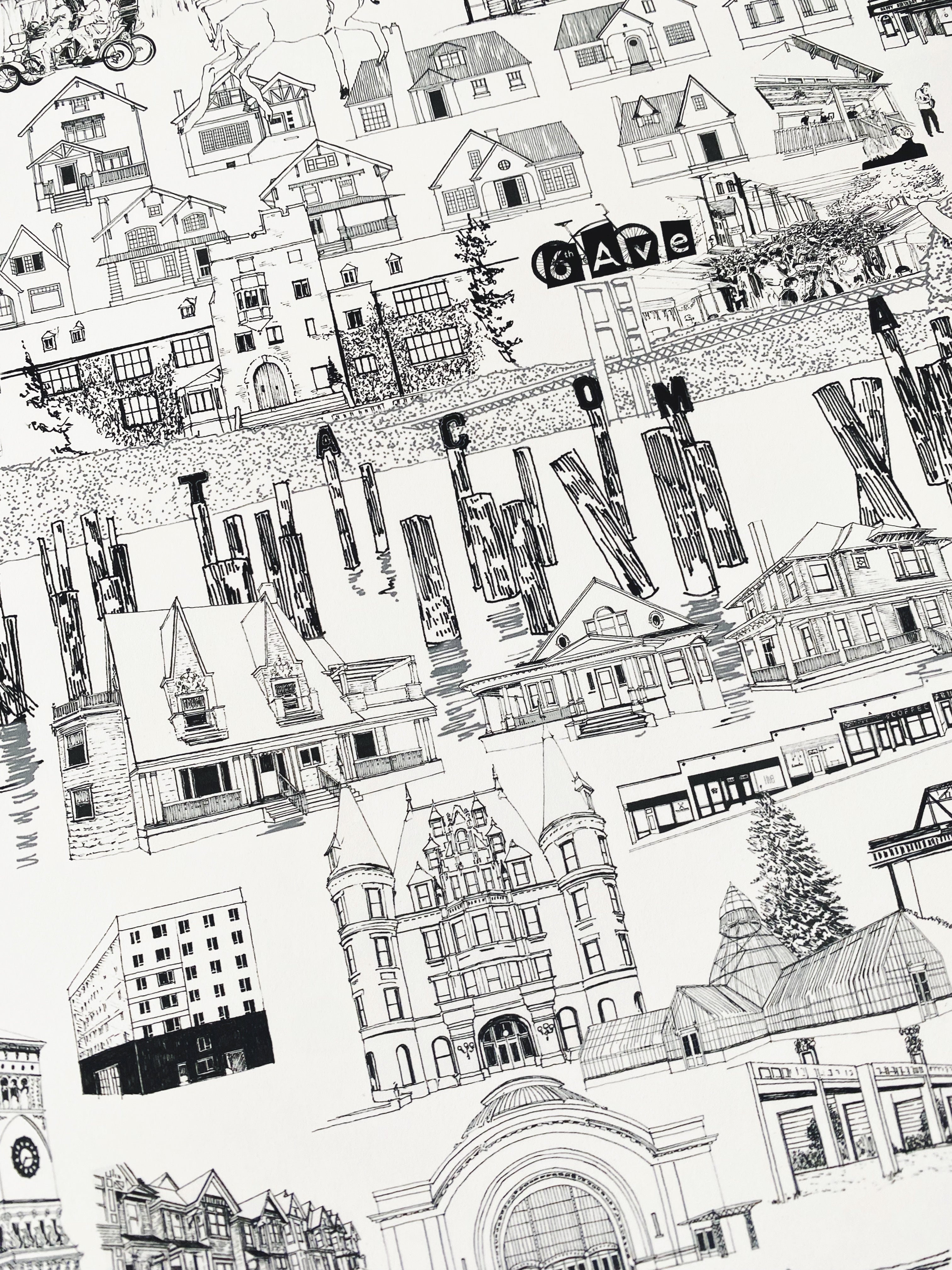 TACOMA Washington "Just Charms": PRINT
