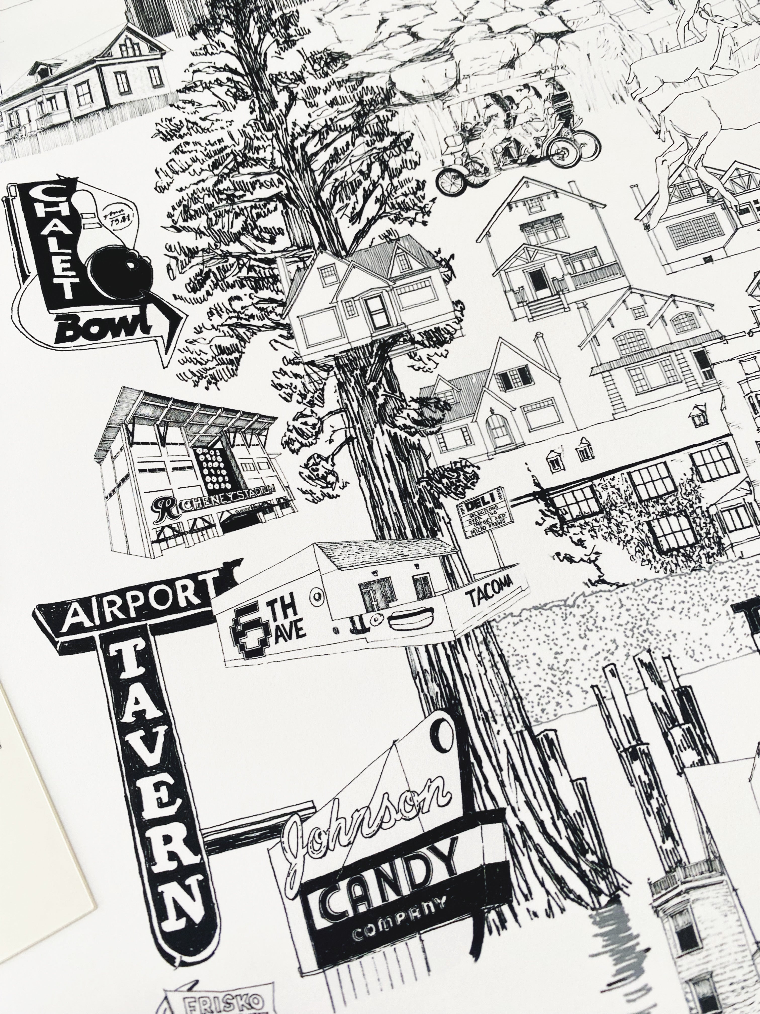 TACOMA Washington "Just Charms": PRINT