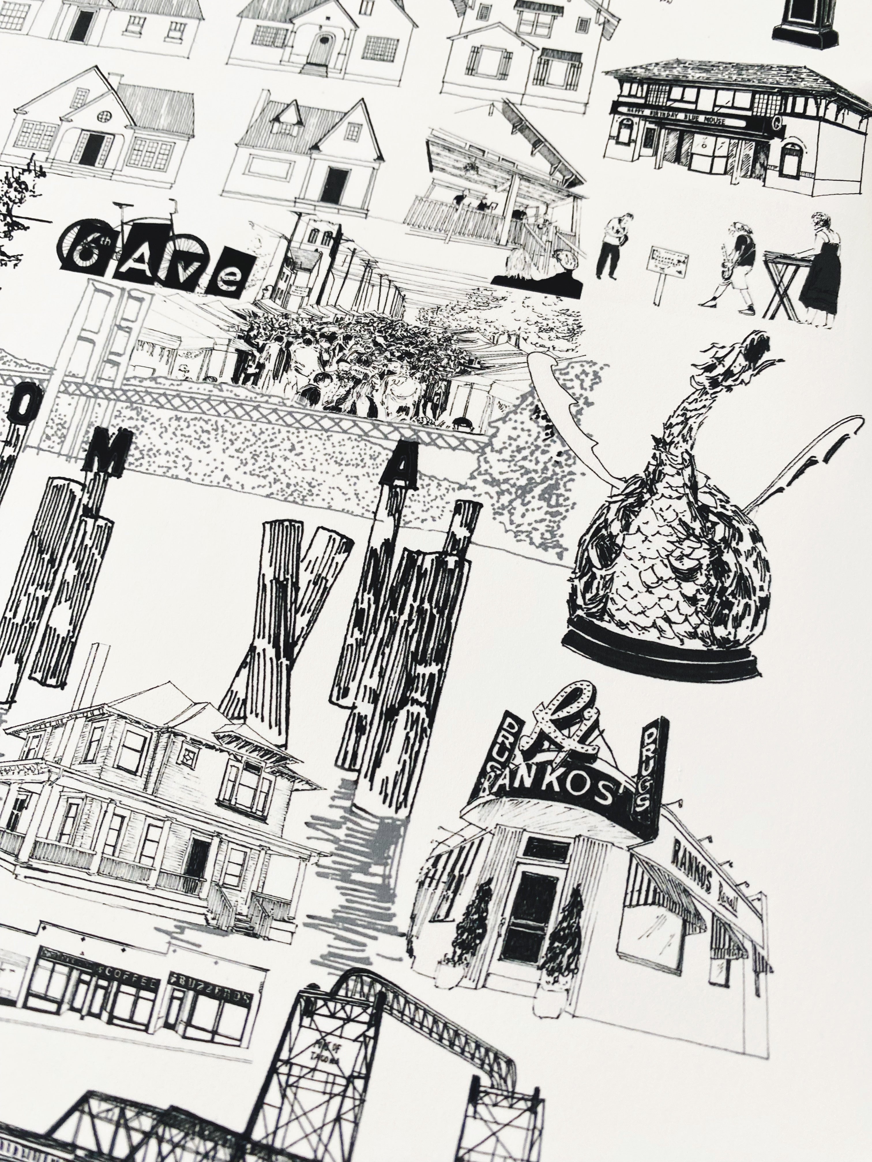 TACOMA Washington "Just Charms": PRINT