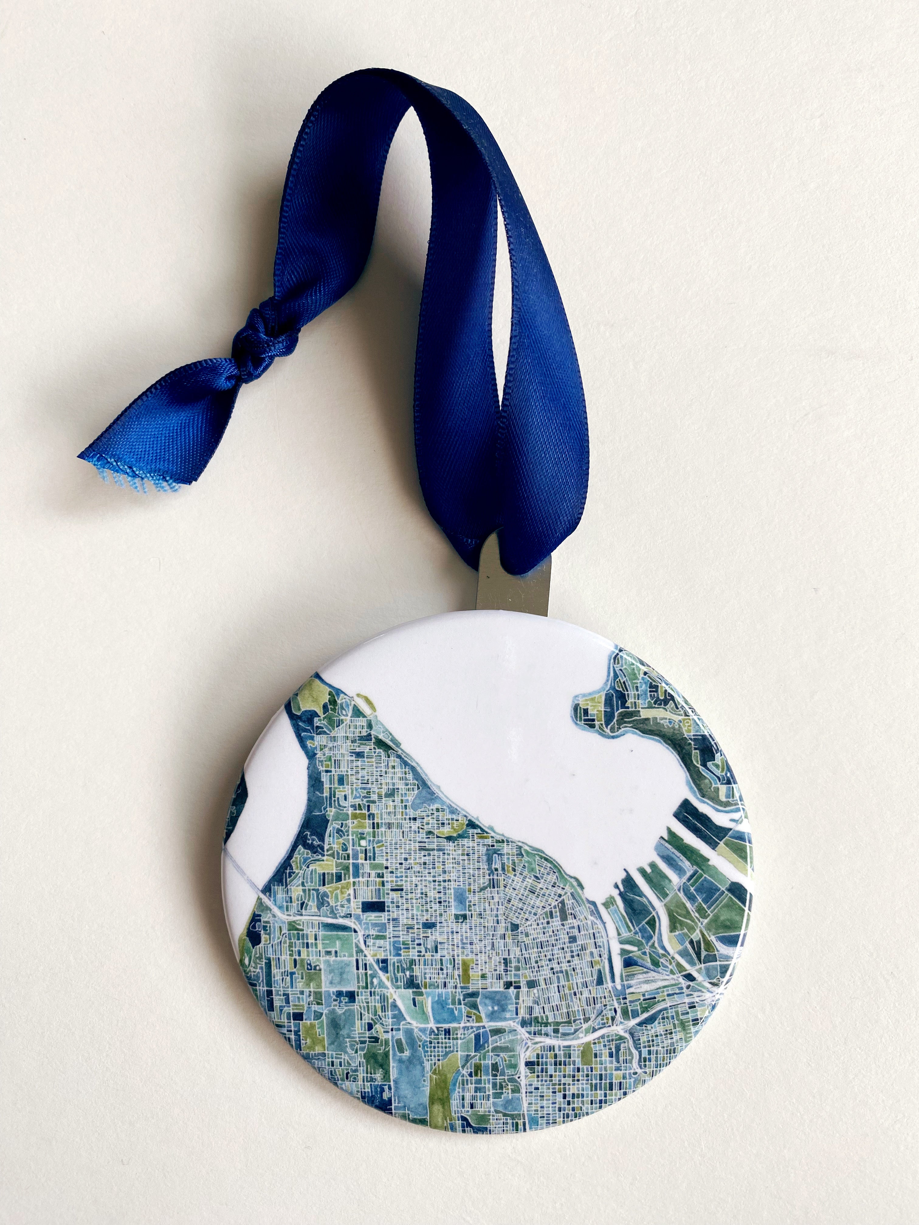TACOMA Washington PNW Watercolor Map: ORNAMENT
