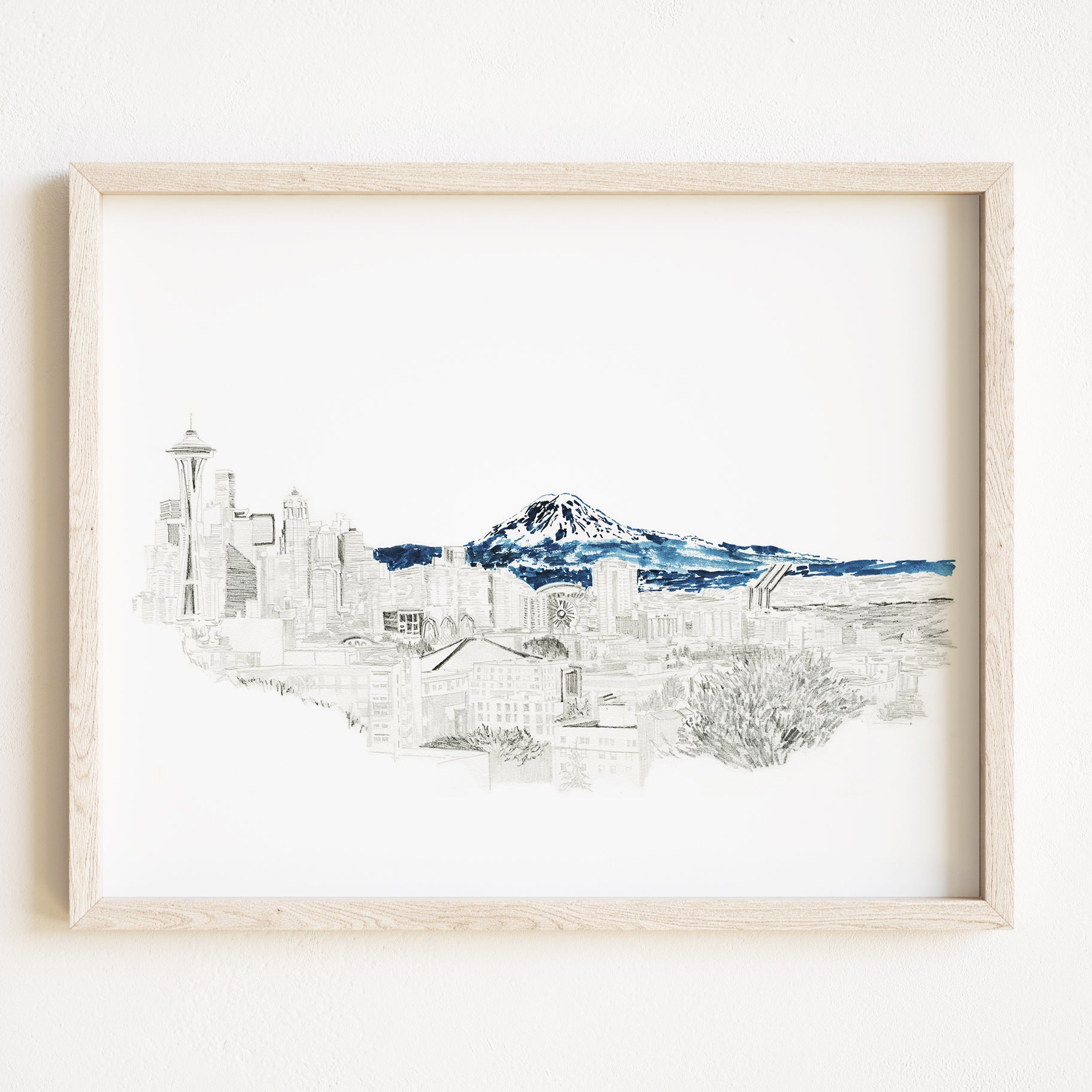 SEATTLE + TAHOMA / Mount Rainier, Washington USA Mountain Art