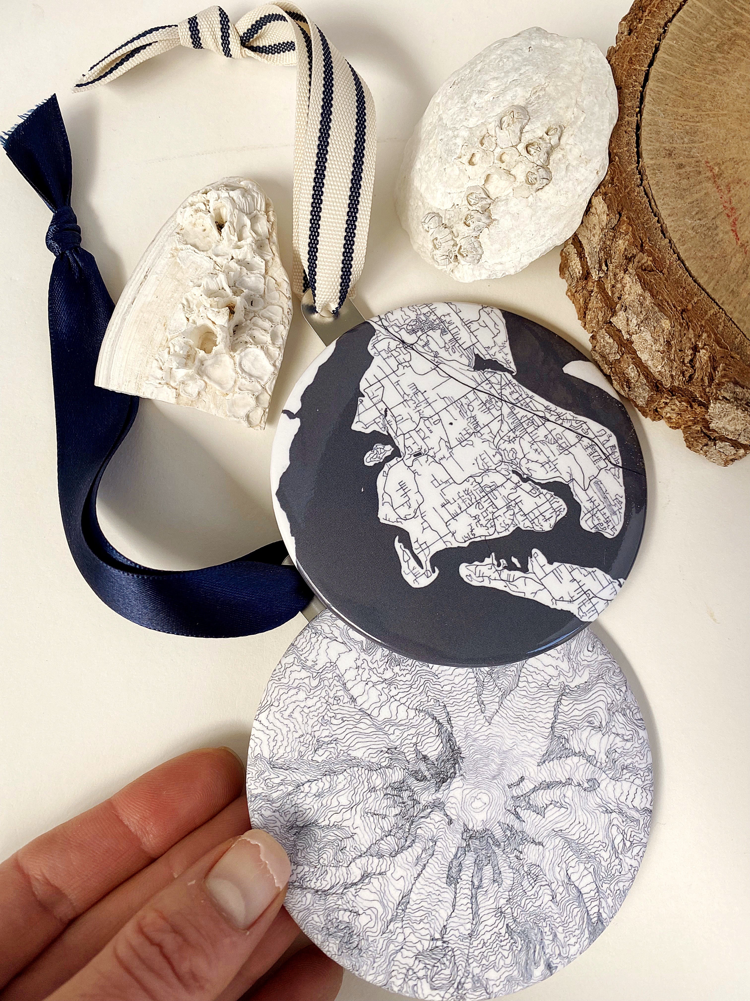 Customize YOUR CITY/PLACE Art Map: ORNAMENT: Wholesale Only