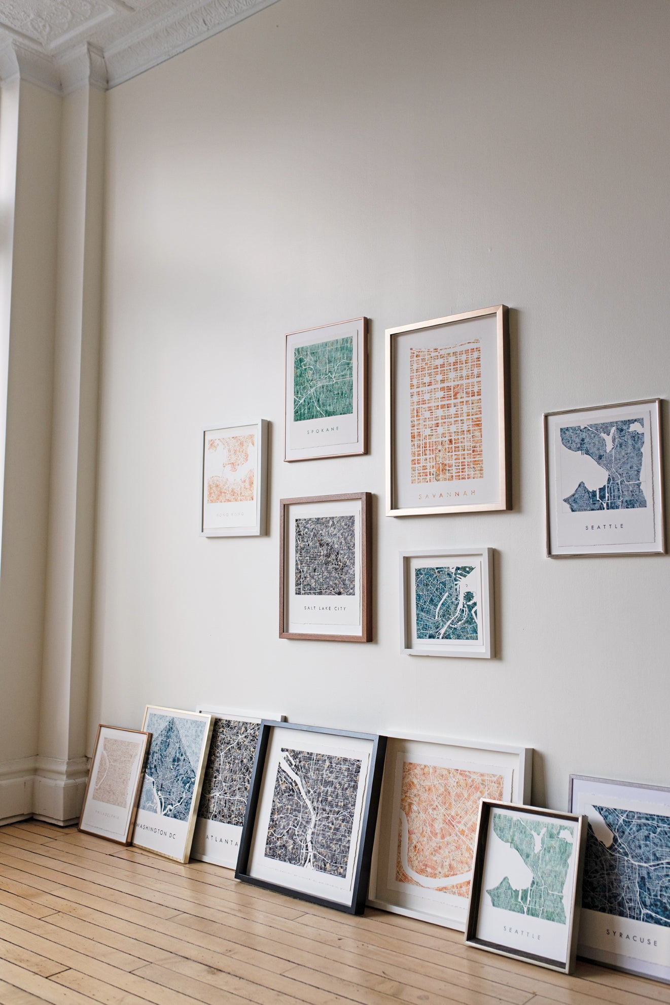 Custom YOUR CITY: Painted "Urban Fabrics" Map: PRINT: Wholesale Only