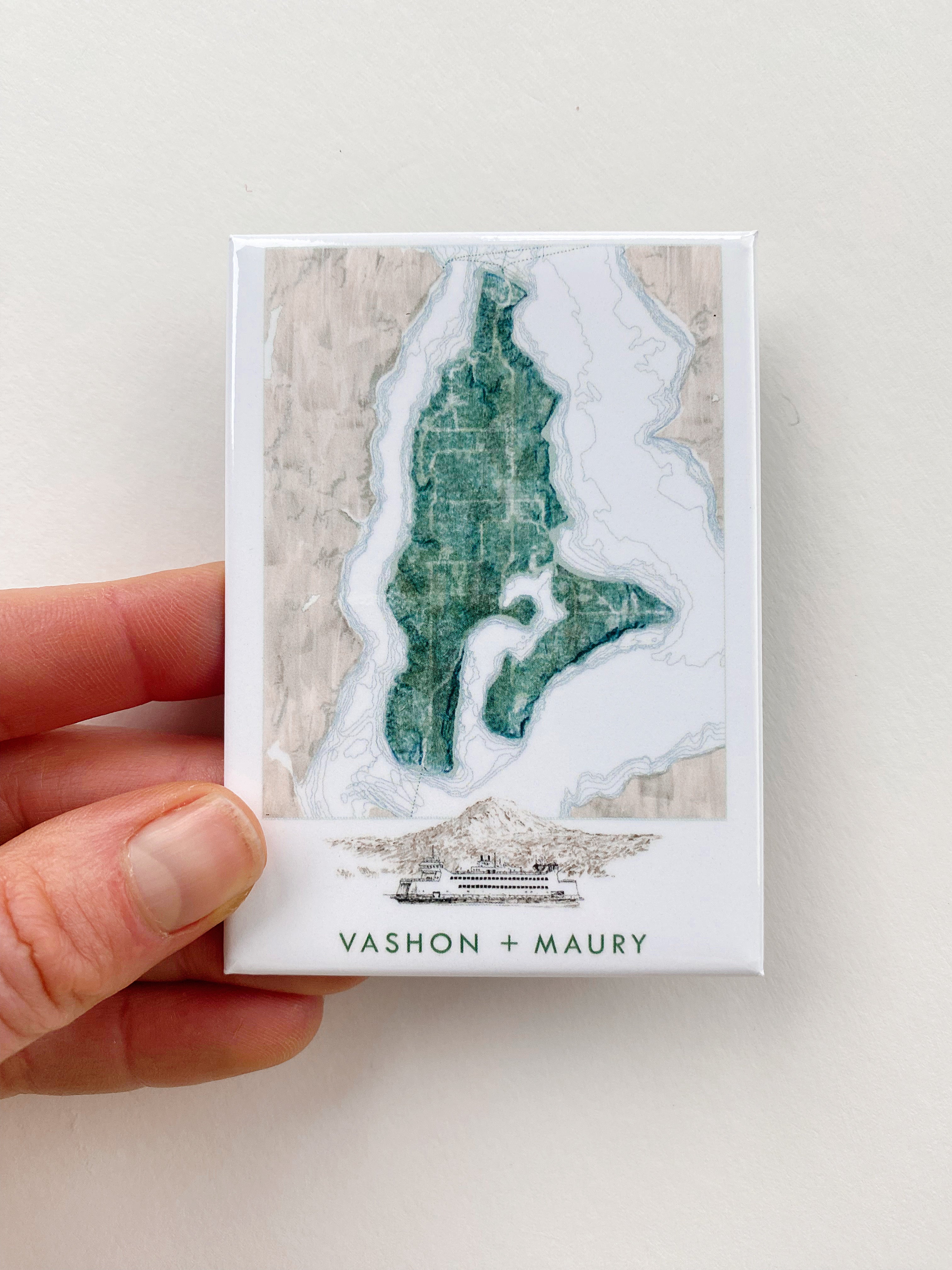 VASHON + Maury Island Washington TREES Map: MAGNET