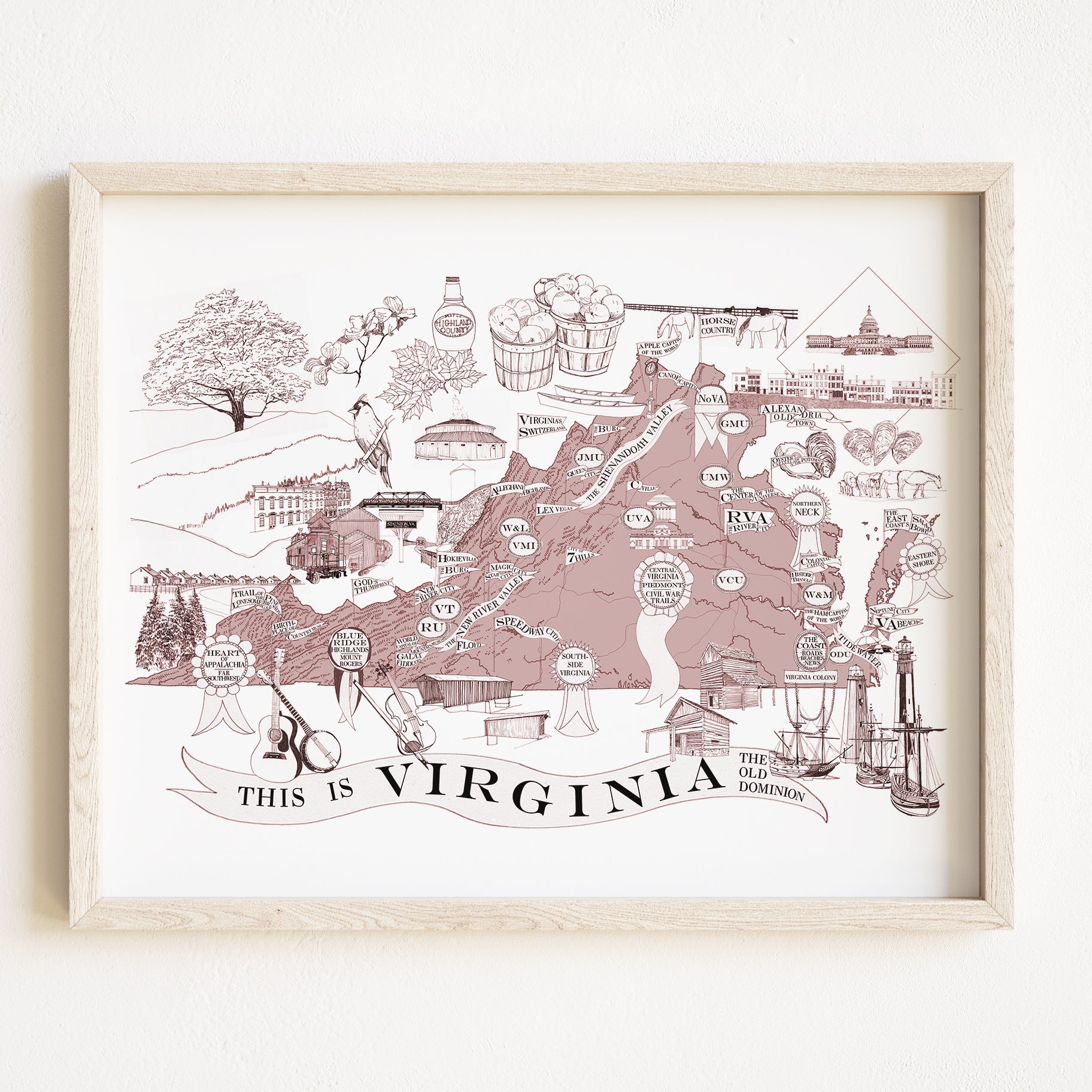 A Map of VIRGINIANA Virginia Map-drawing: PRINT