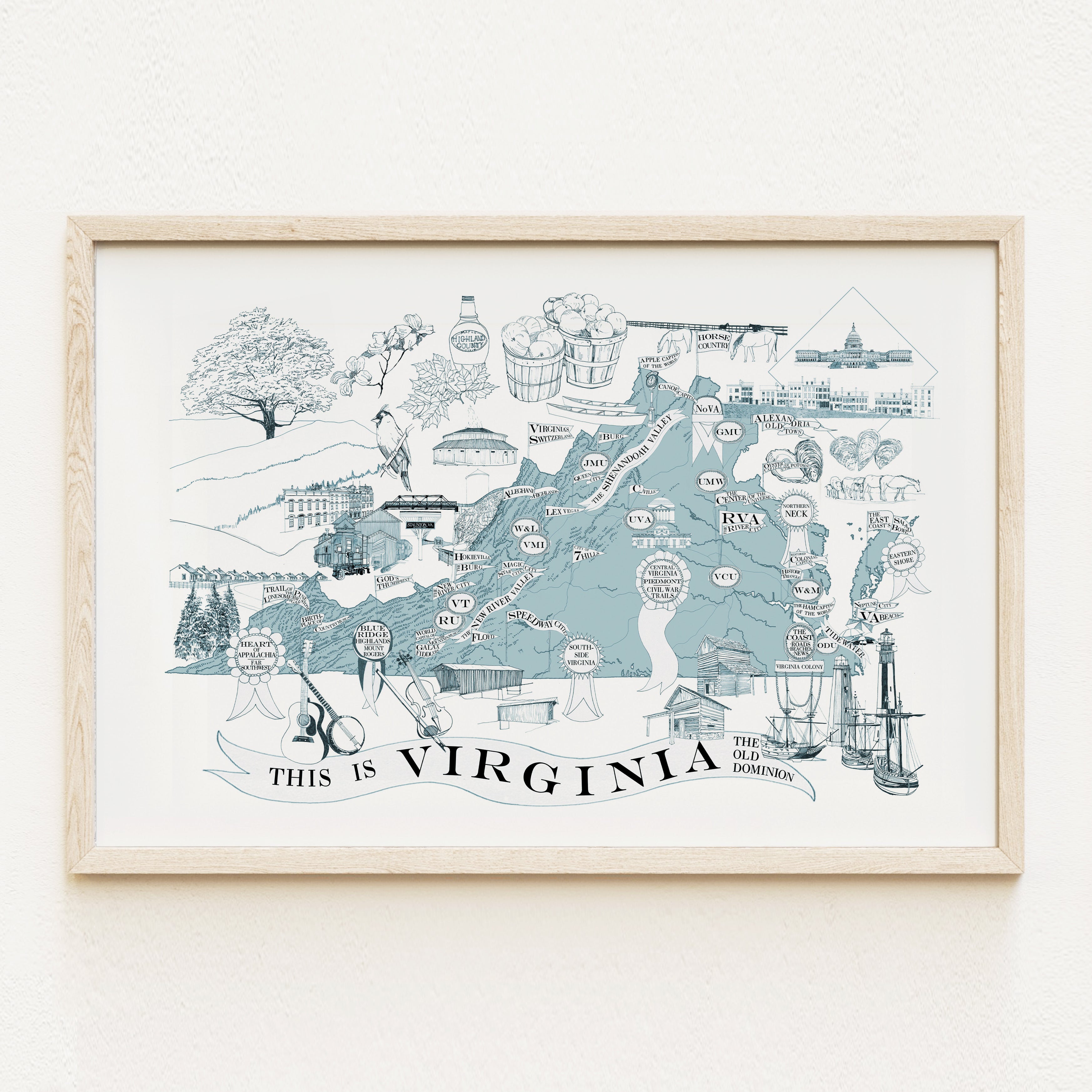 A Map of VIRGINIANA Virginia Map-drawing: PRINT
