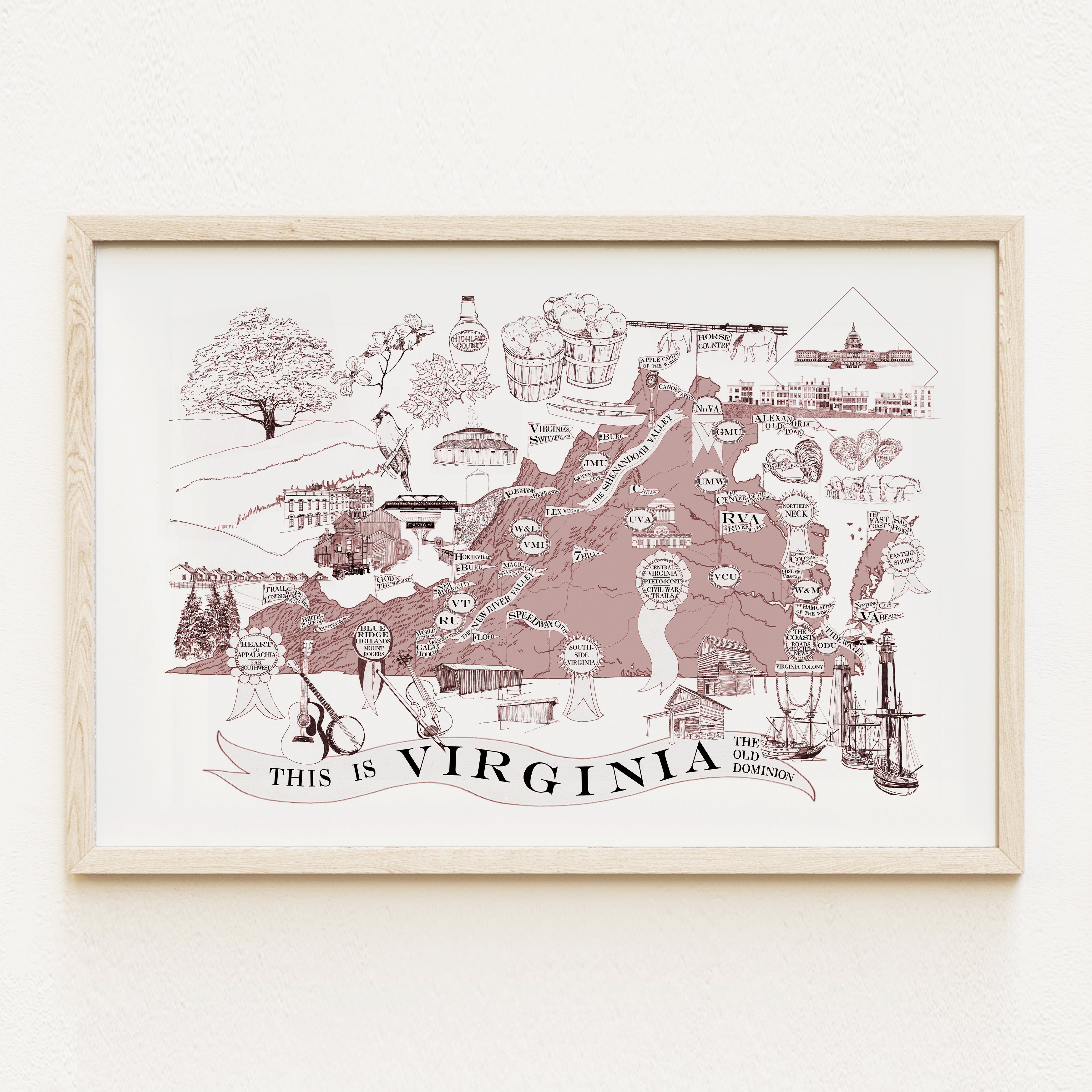A Map of VIRGINIANA Virginia Map-drawing: PRINT