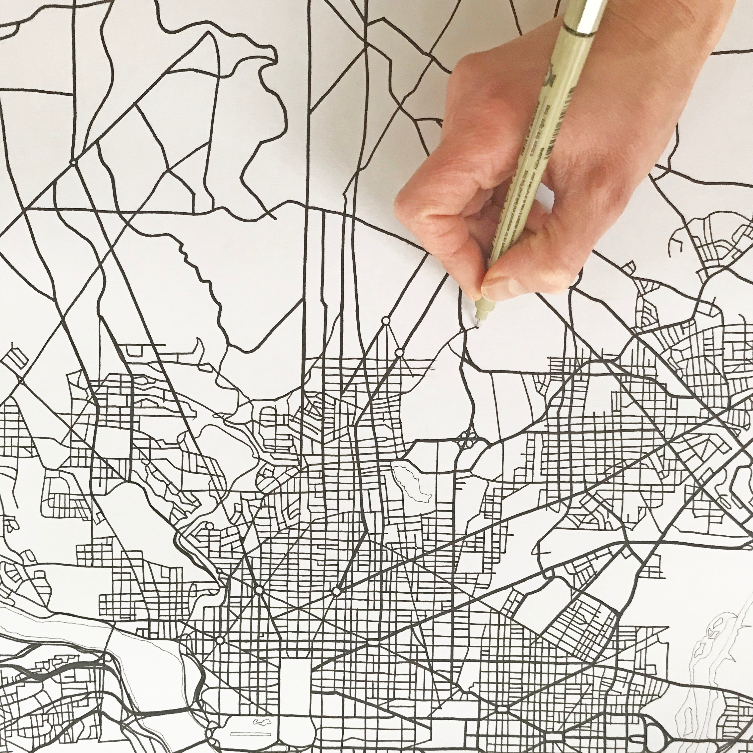 WASHINGTON DC National Mall Streetscape + Map: PRINT