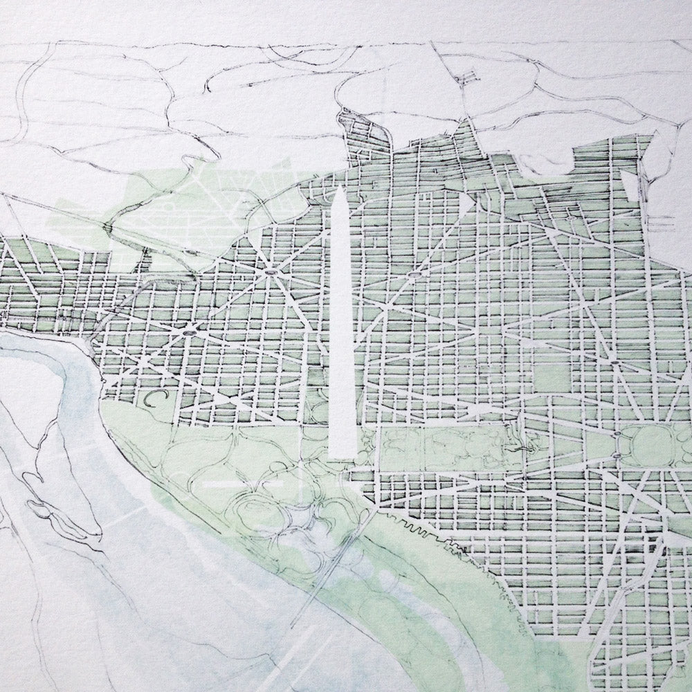 WASHINGTON DC Monument Developing Capitol Map: PRINT