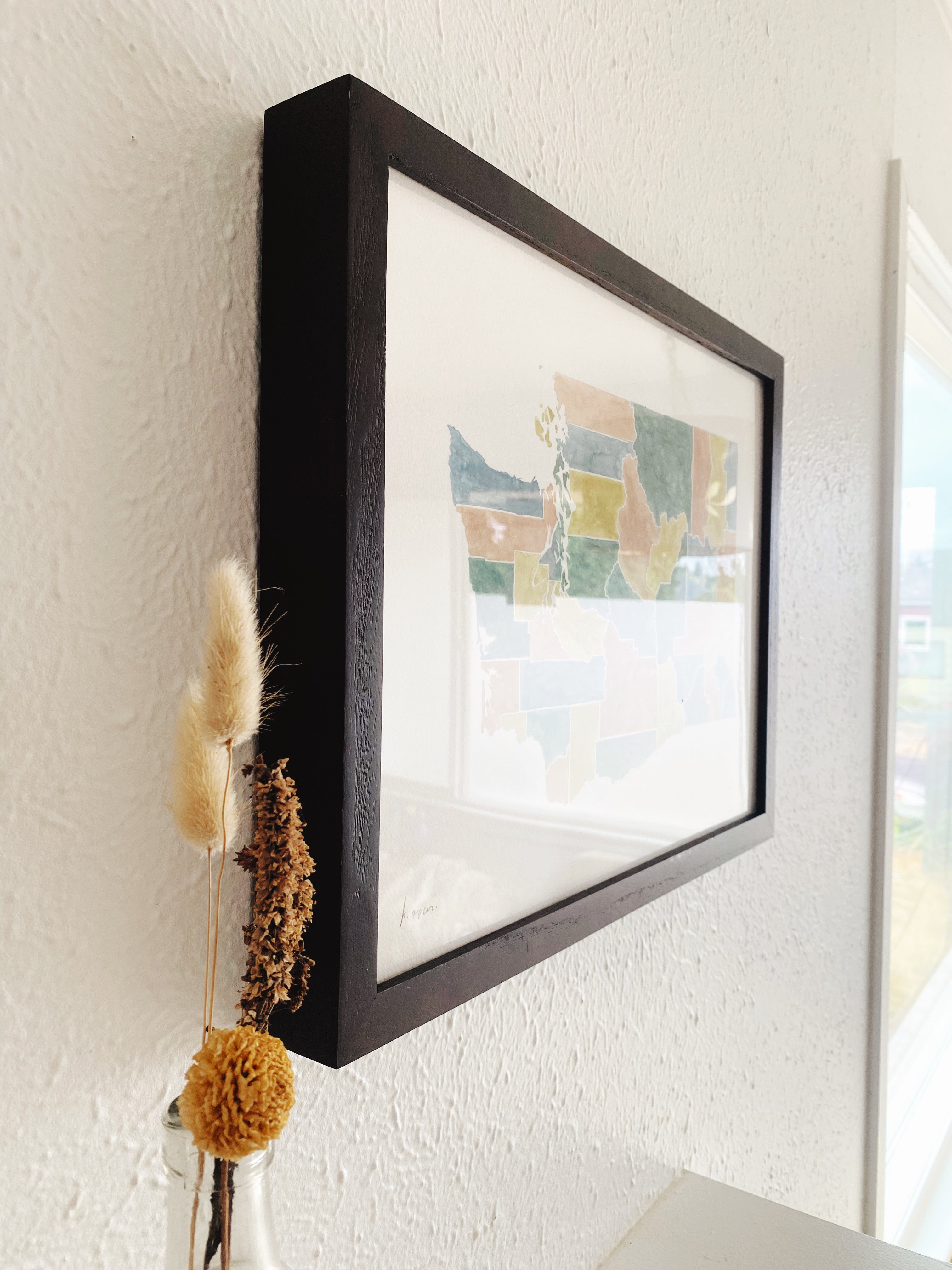 WASHINGTON State Counties Watercolor Map: ORIGINAL Painting