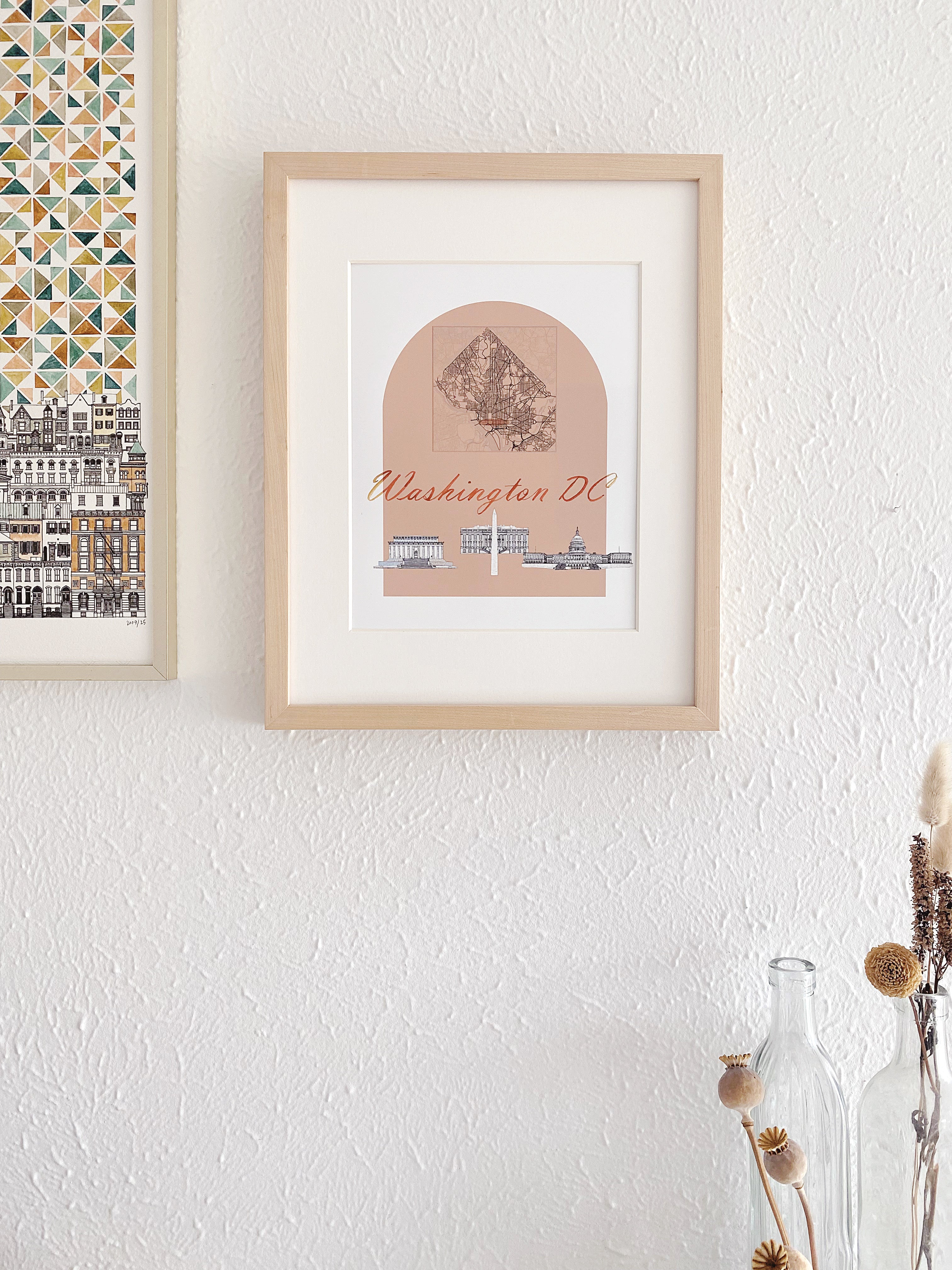 WASHINGTON DC National Mall Streetscape + Map: PRINT