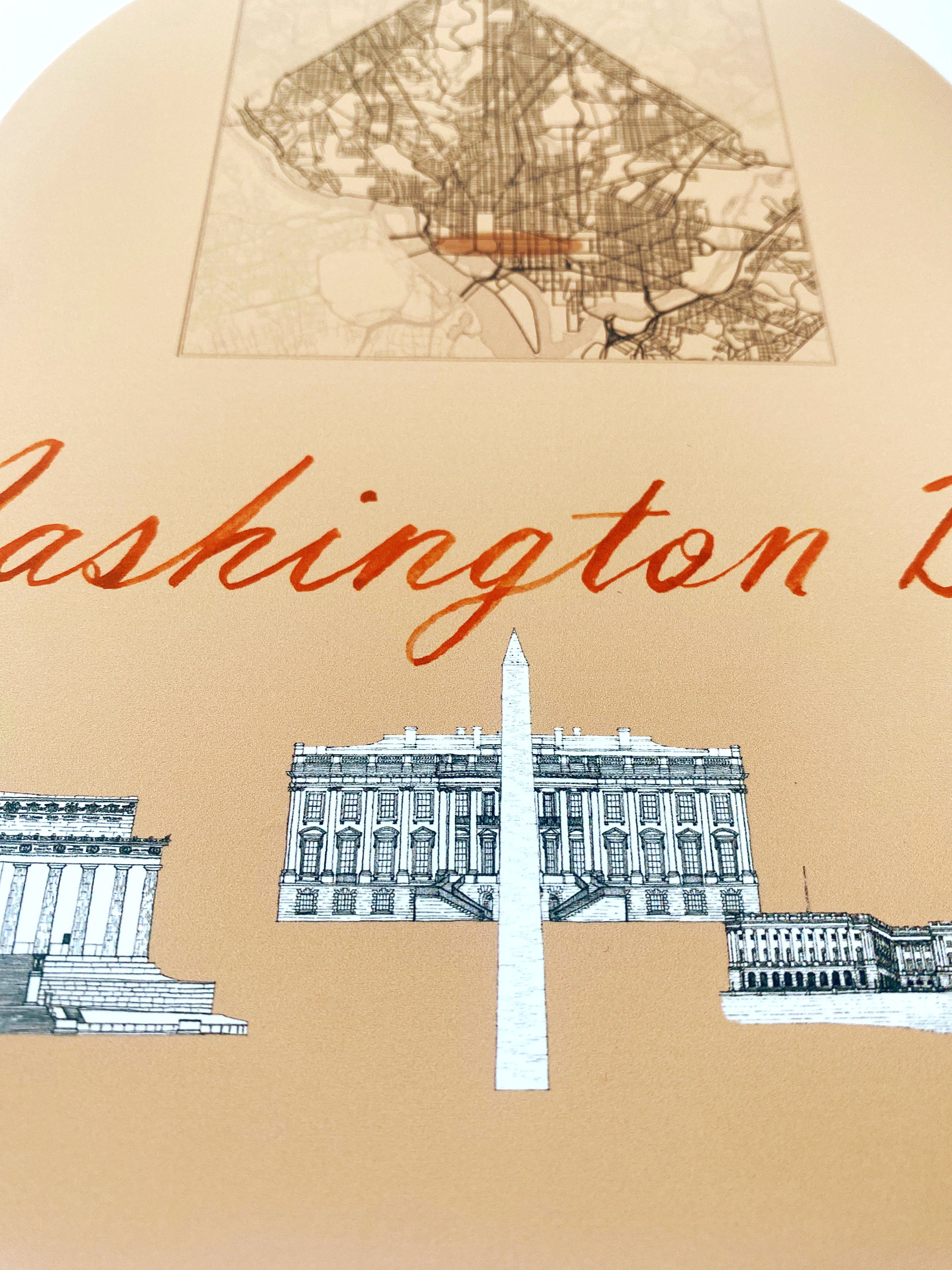 WASHINGTON DC National Mall Streetscape + Map: PRINT