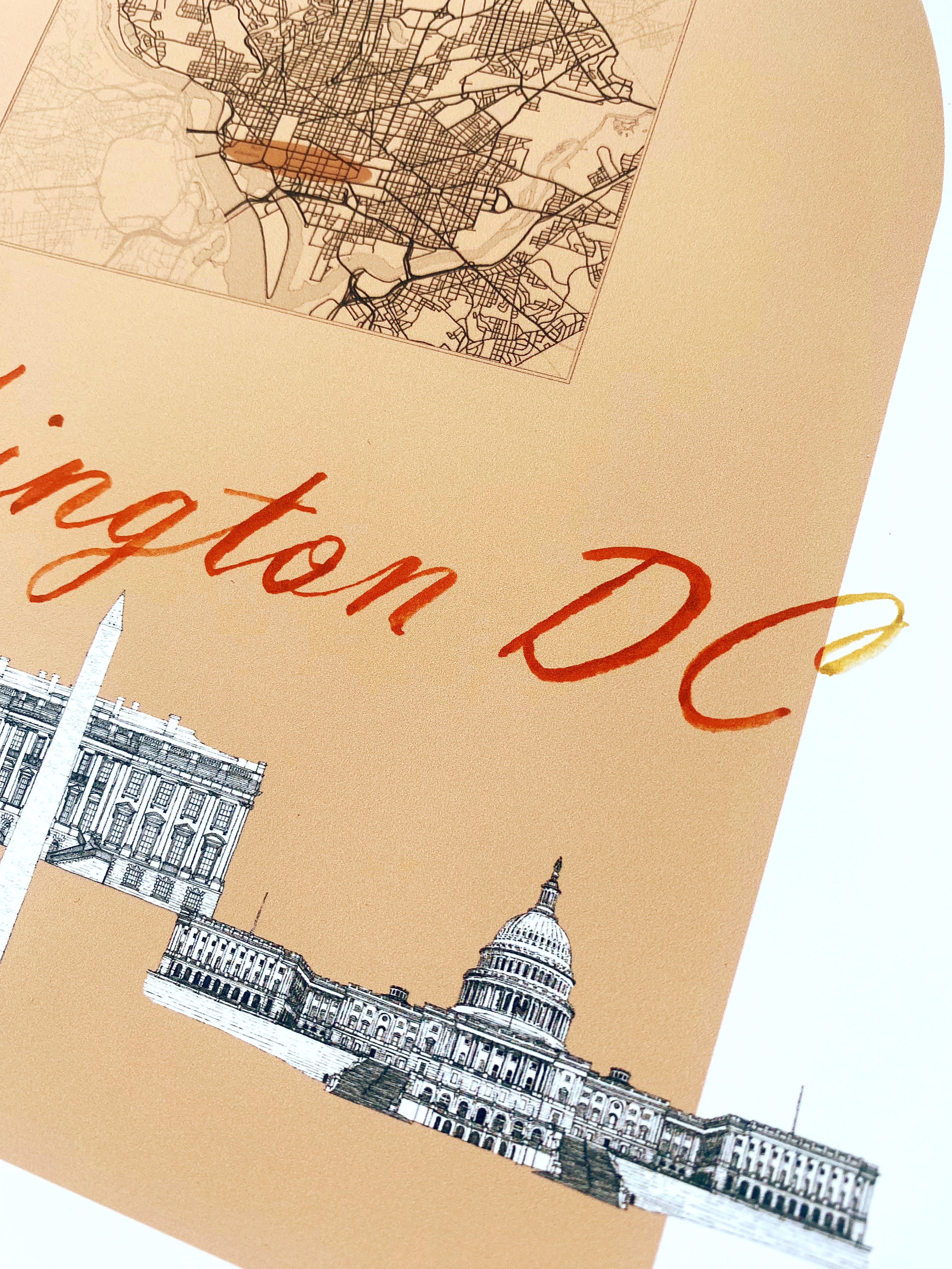 WASHINGTON DC National Mall Streetscape + Map: PRINT