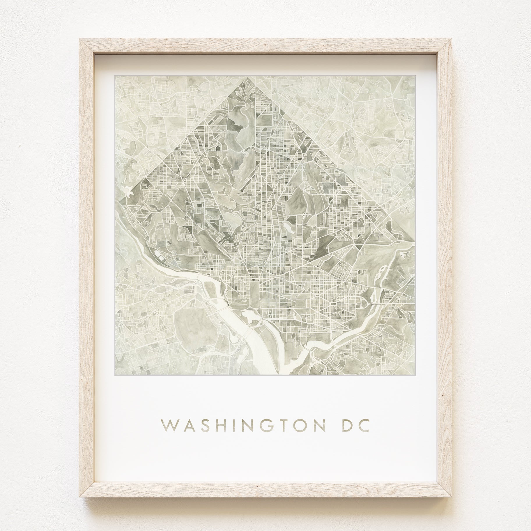 WASHINGTON DC Watercolor City Blocks Map: PRINT