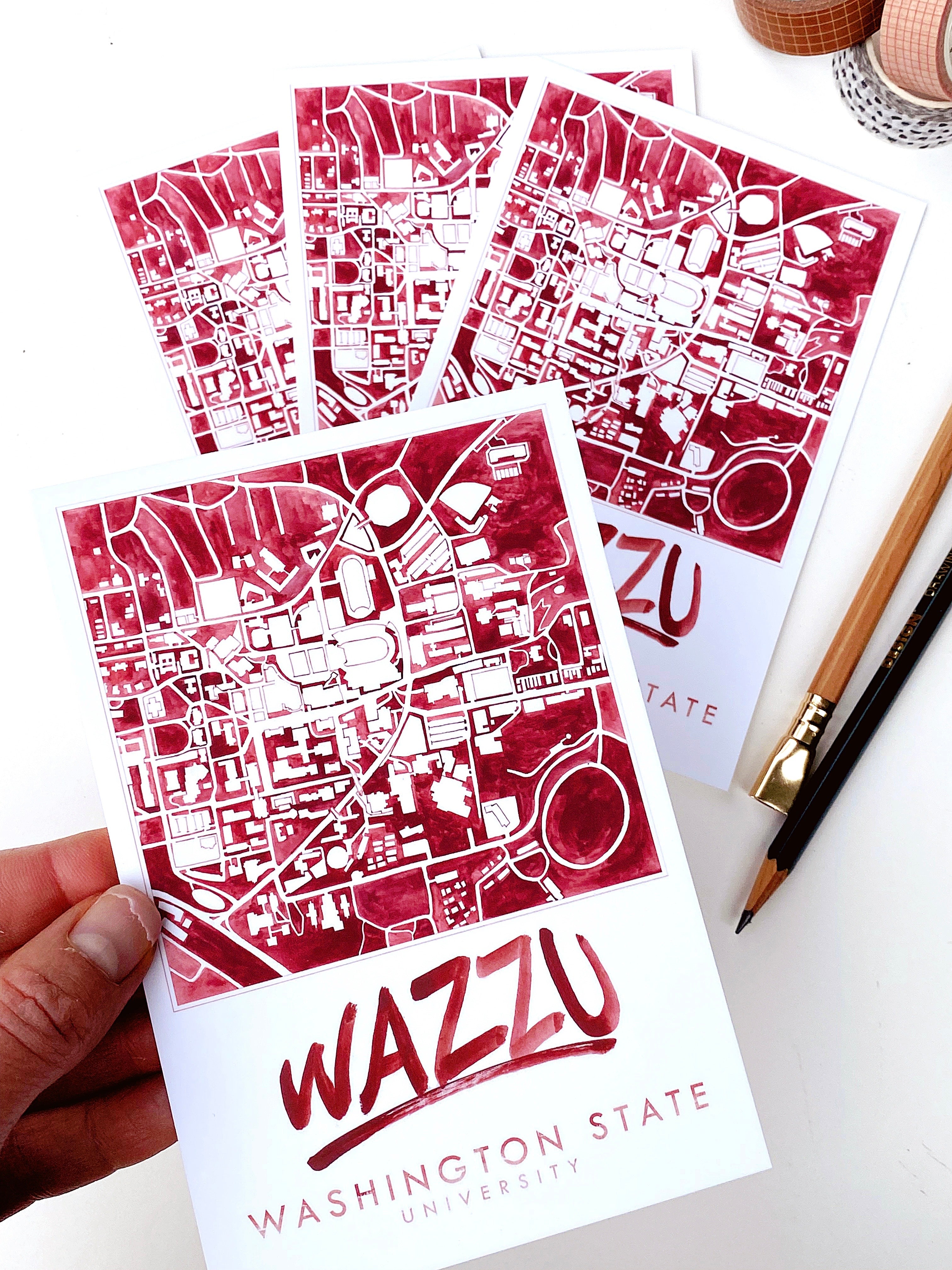 Customize YOUR CITY/PLACE Art Map: Standard POSTCARD: Wholesale Only