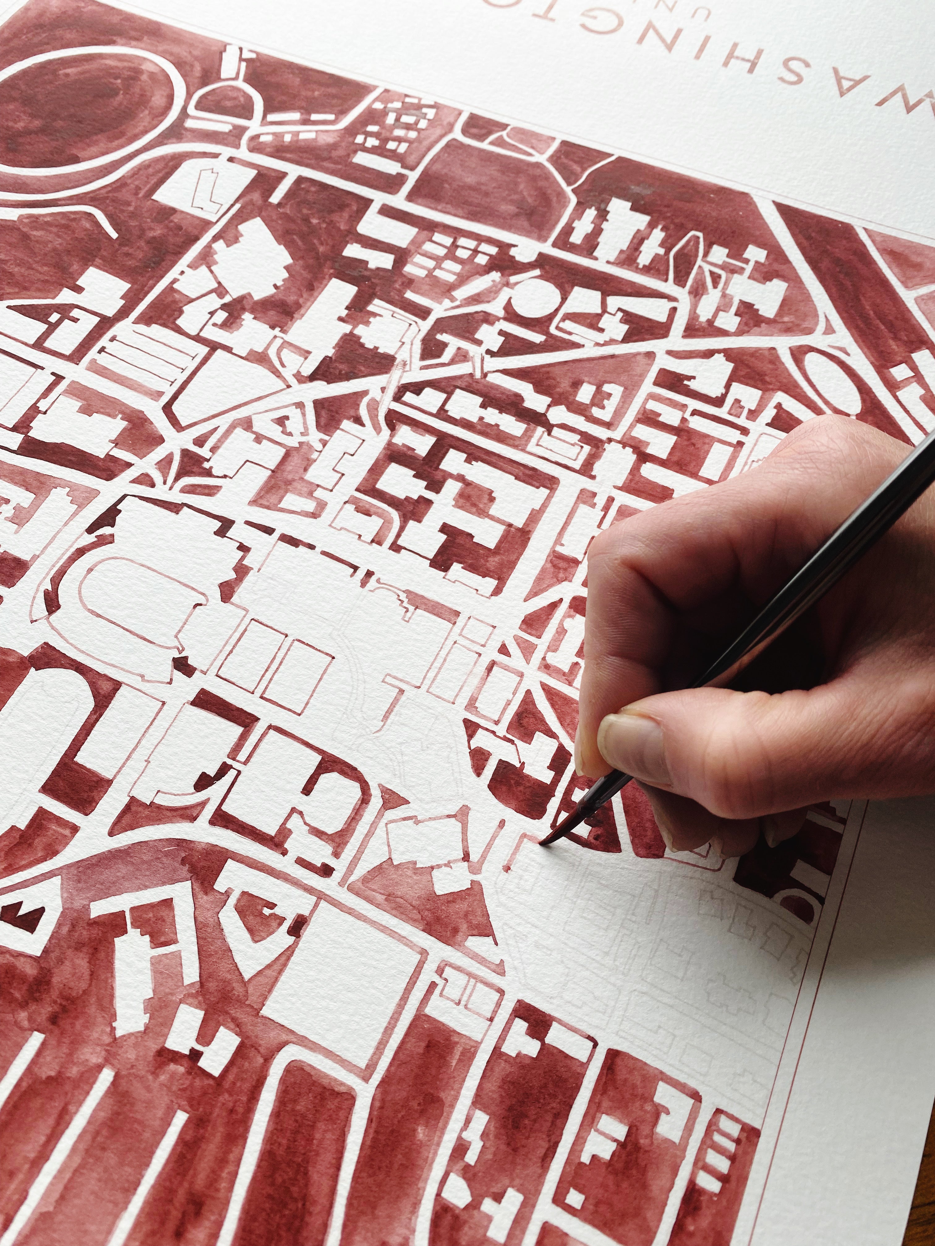 Washington State University Pullman Campus Map - Standard Postcard