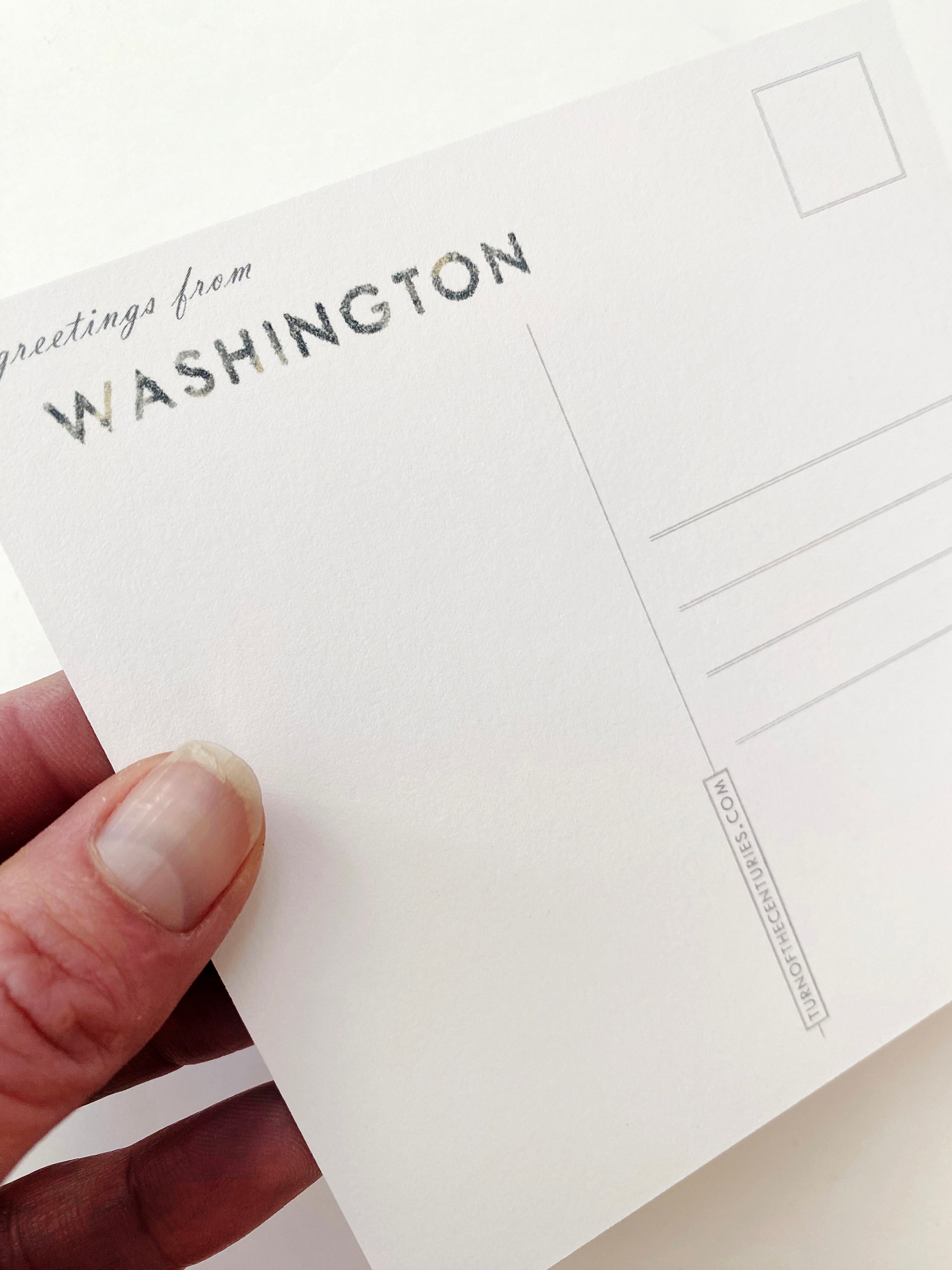 WASHINGTON Painted State Map SQUARE Postcard (coal)