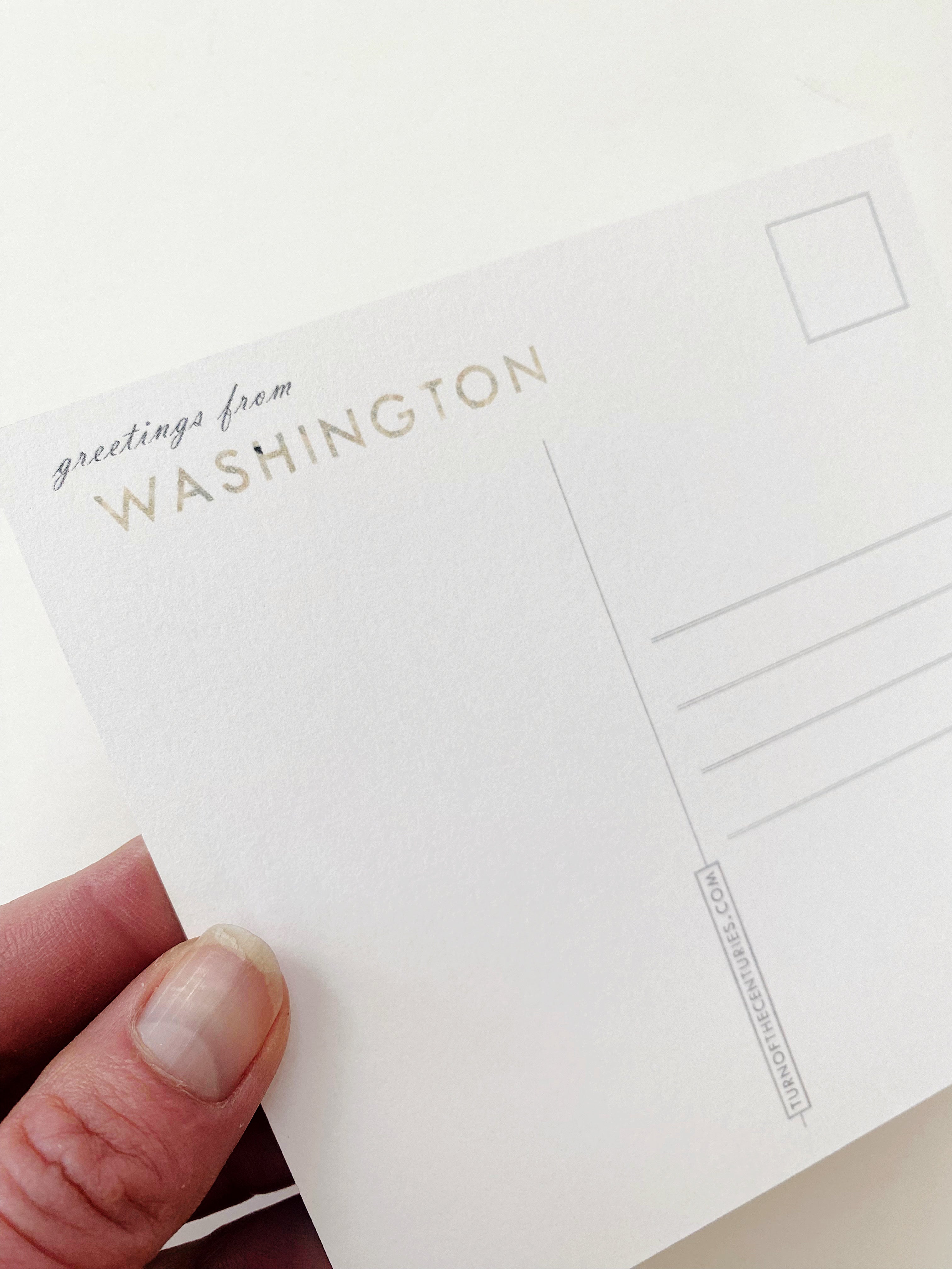 WASHINGTON Painted State Map SQUARE Postcard (rock)