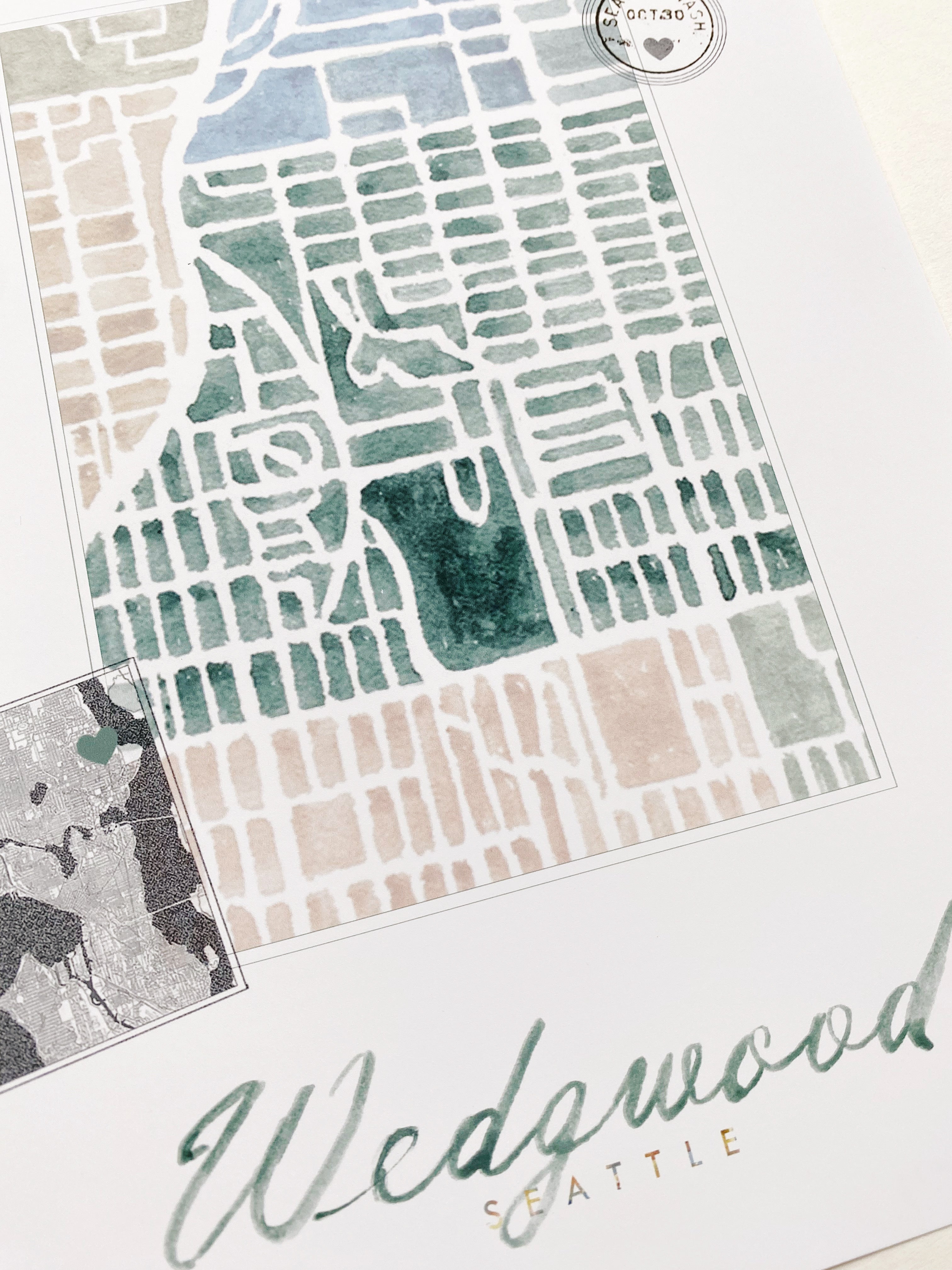 Wedgwood SEATTLE Neighborhood Watercolor Map: PRINT