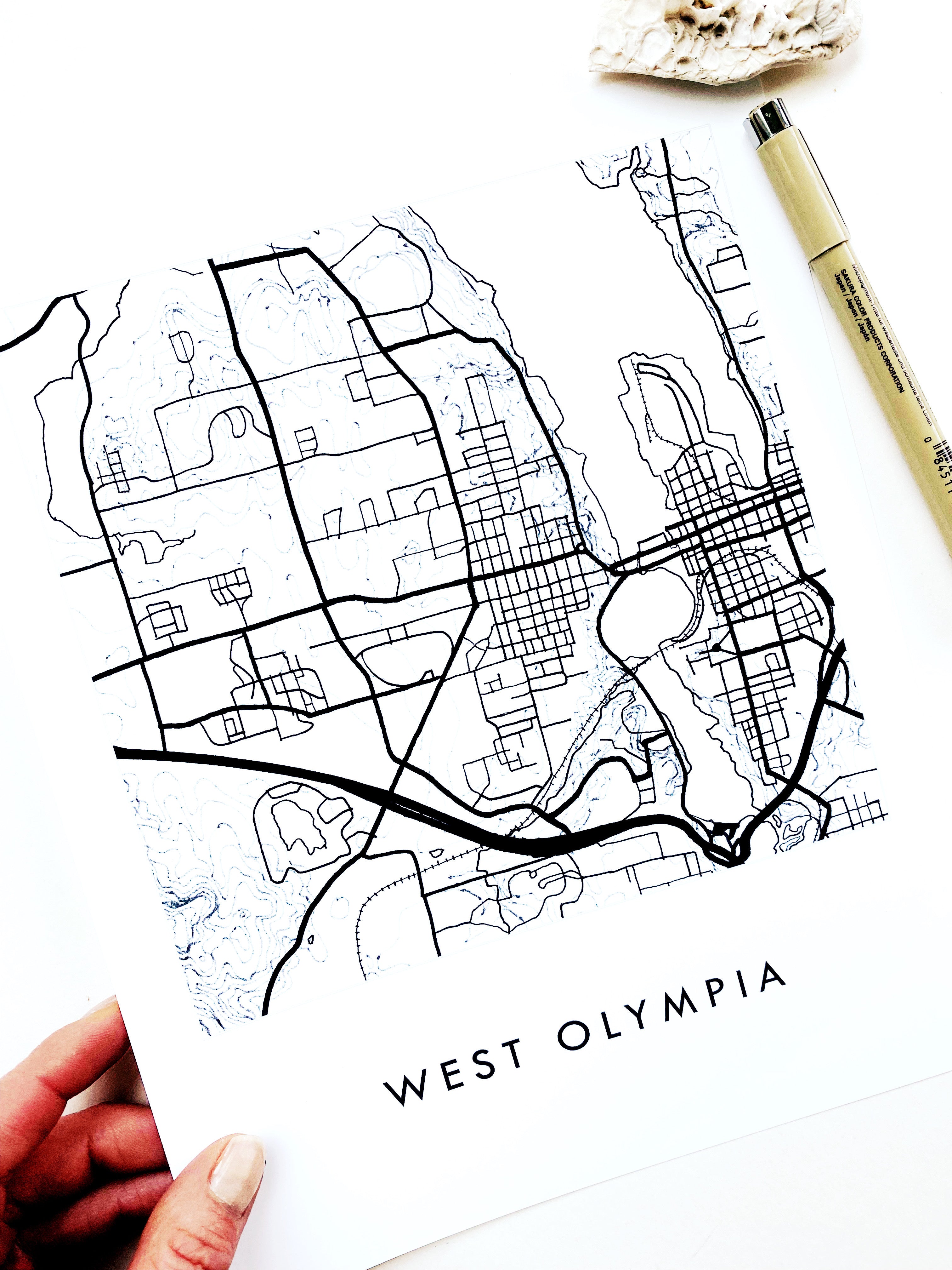 WEST OLYMPIA Washington Neighborhood Map: PRINT