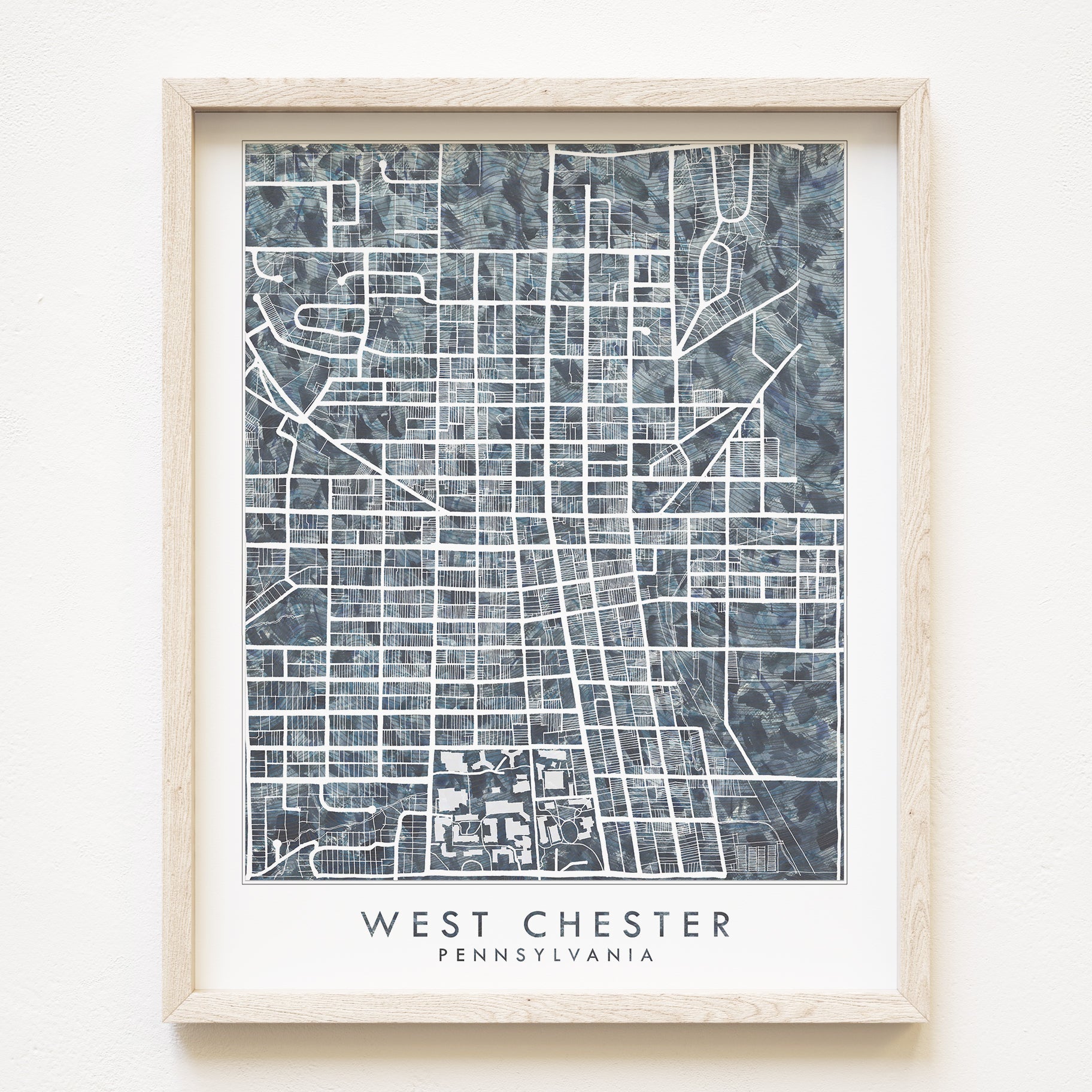 WEST CHESTER Pennsylvania Urban Fabrics City Map: PRINT