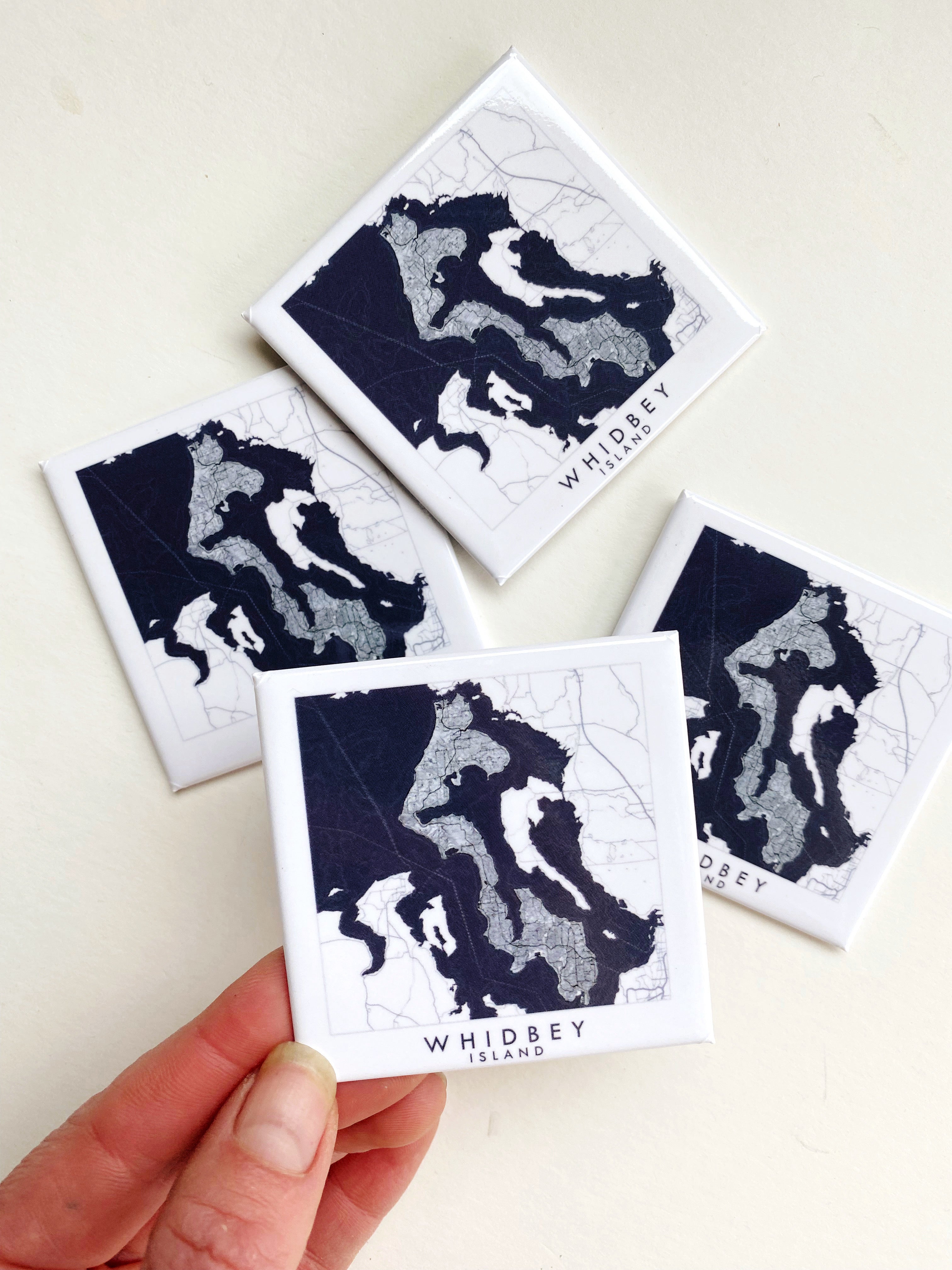 Whidbey Island Washington "Blueprint" Map: MAGNET