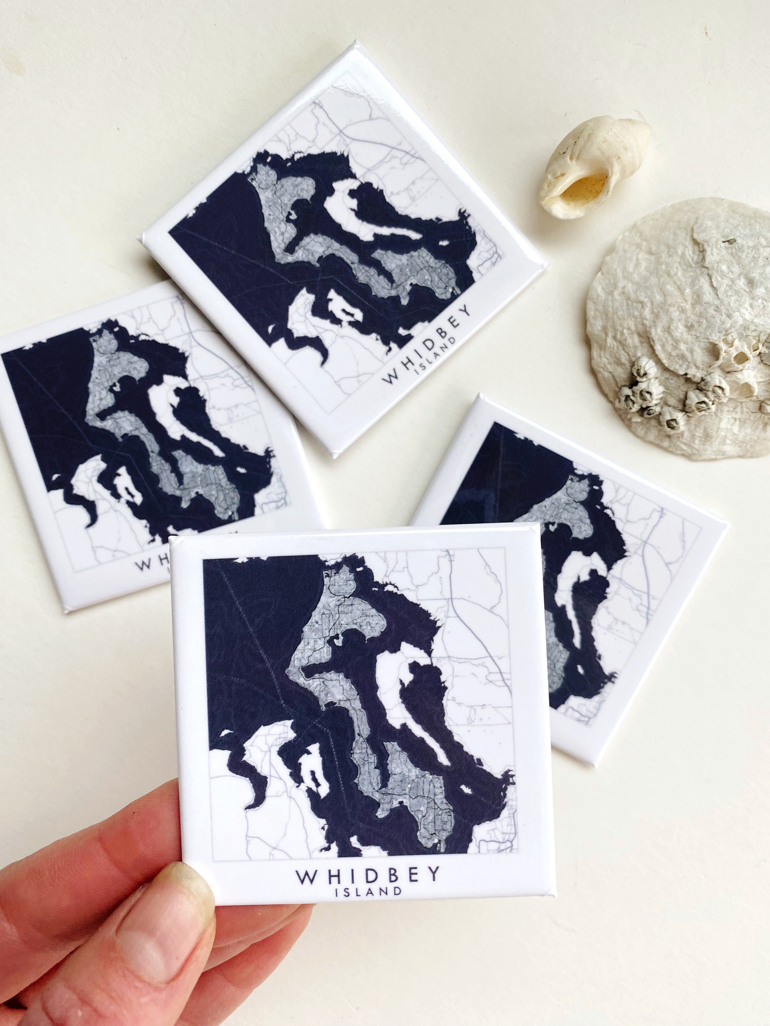 Whidbey Island Washington "Blueprint" Map: MAGNET