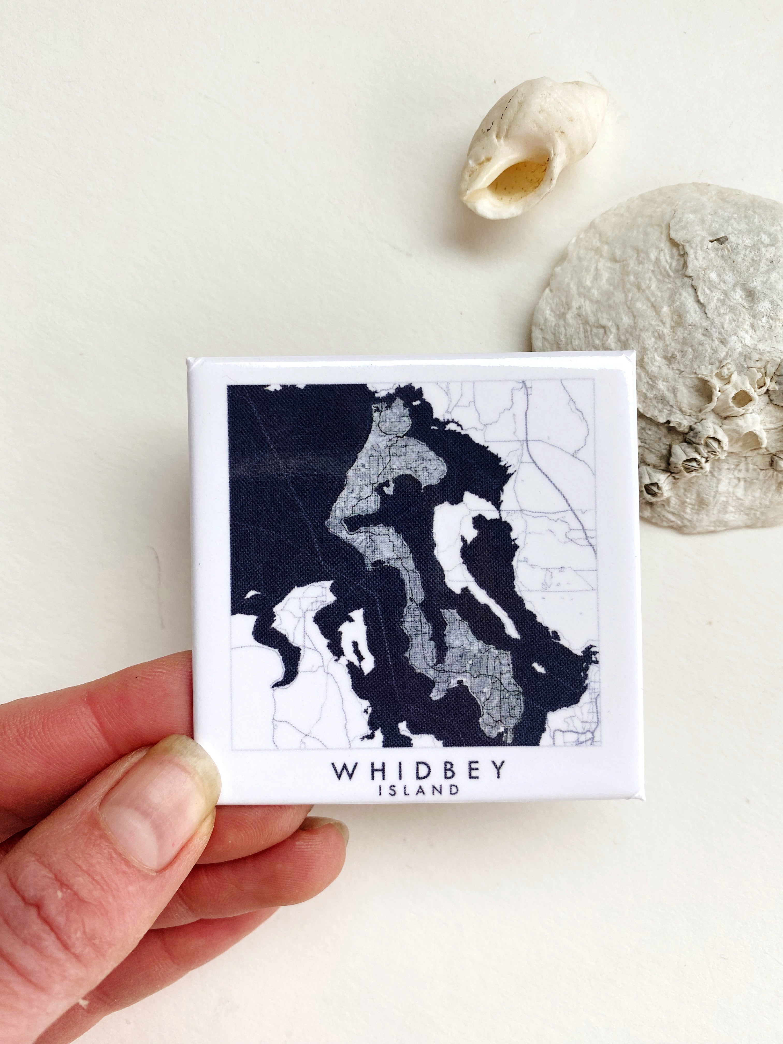Whidbey Island Washington "Blueprint" Map: MAGNET