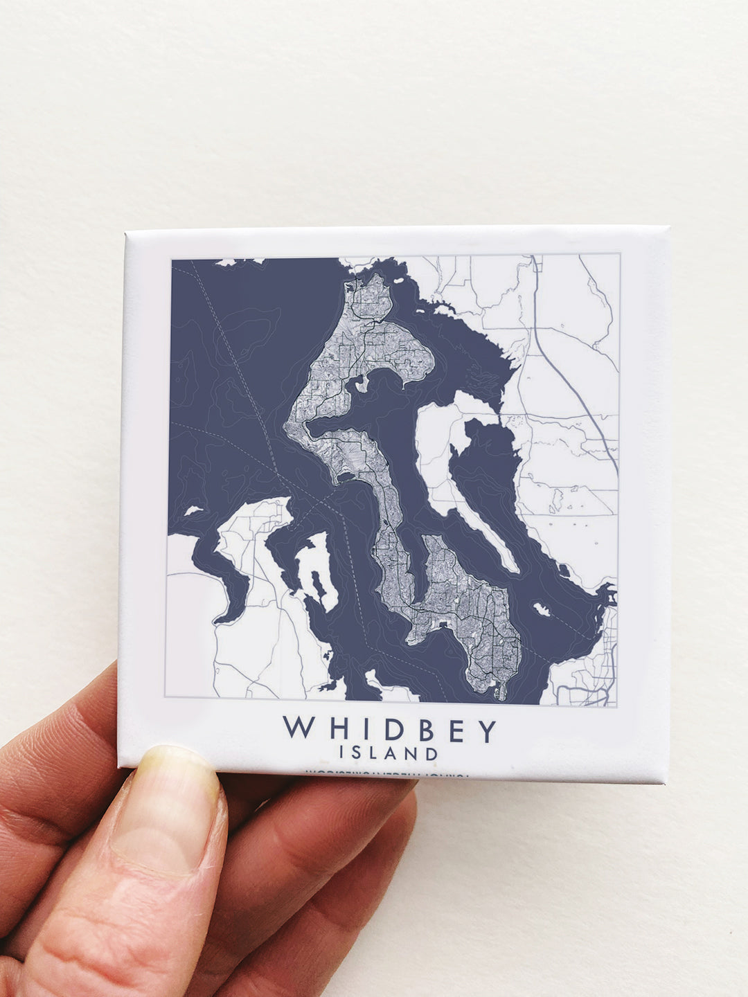 Whidbey Island Washington "Blueprint" Map: MAGNET
