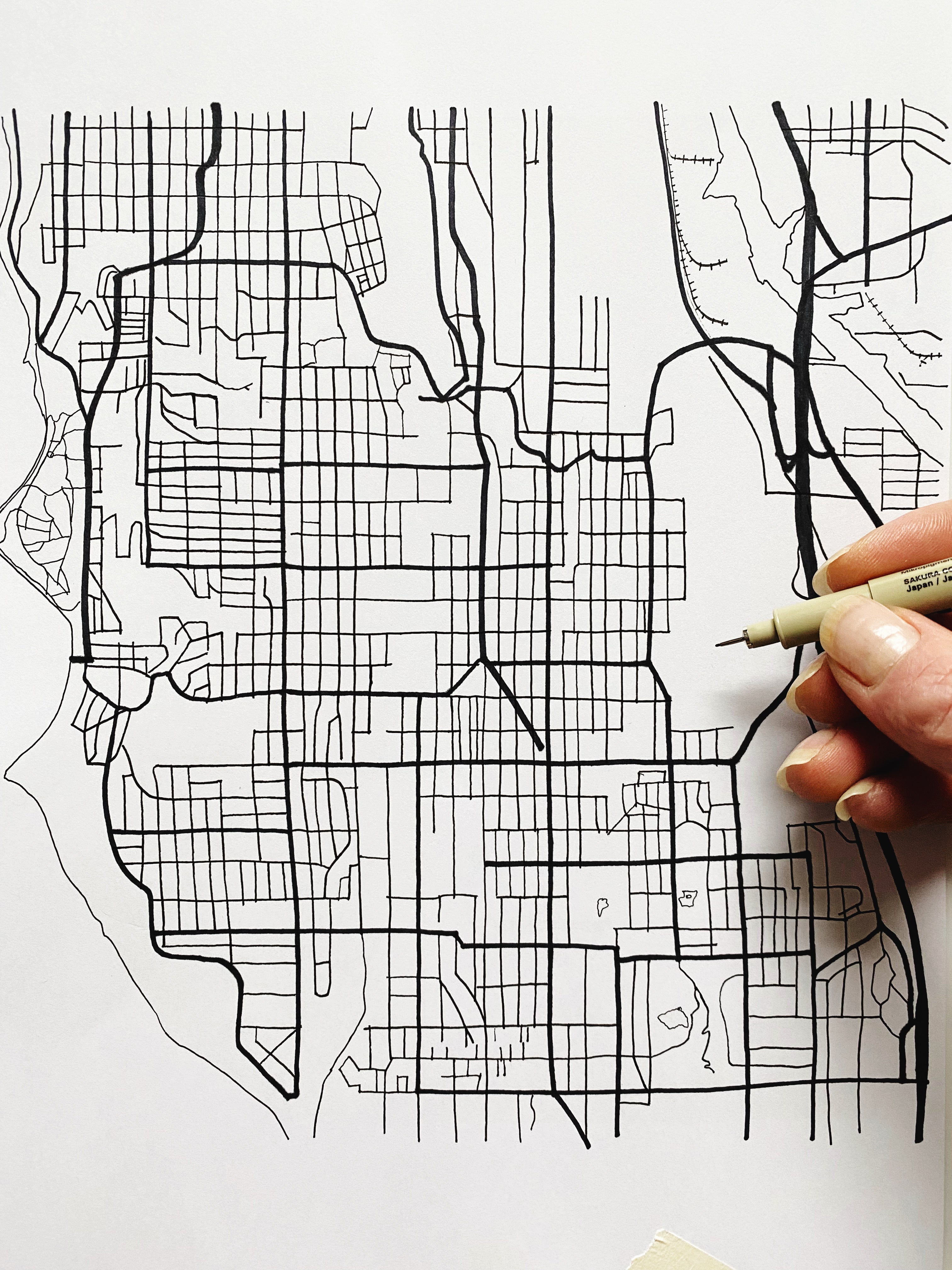 WHITE CENTER West Seattle WA Urban Fabrics City Map: PRINT