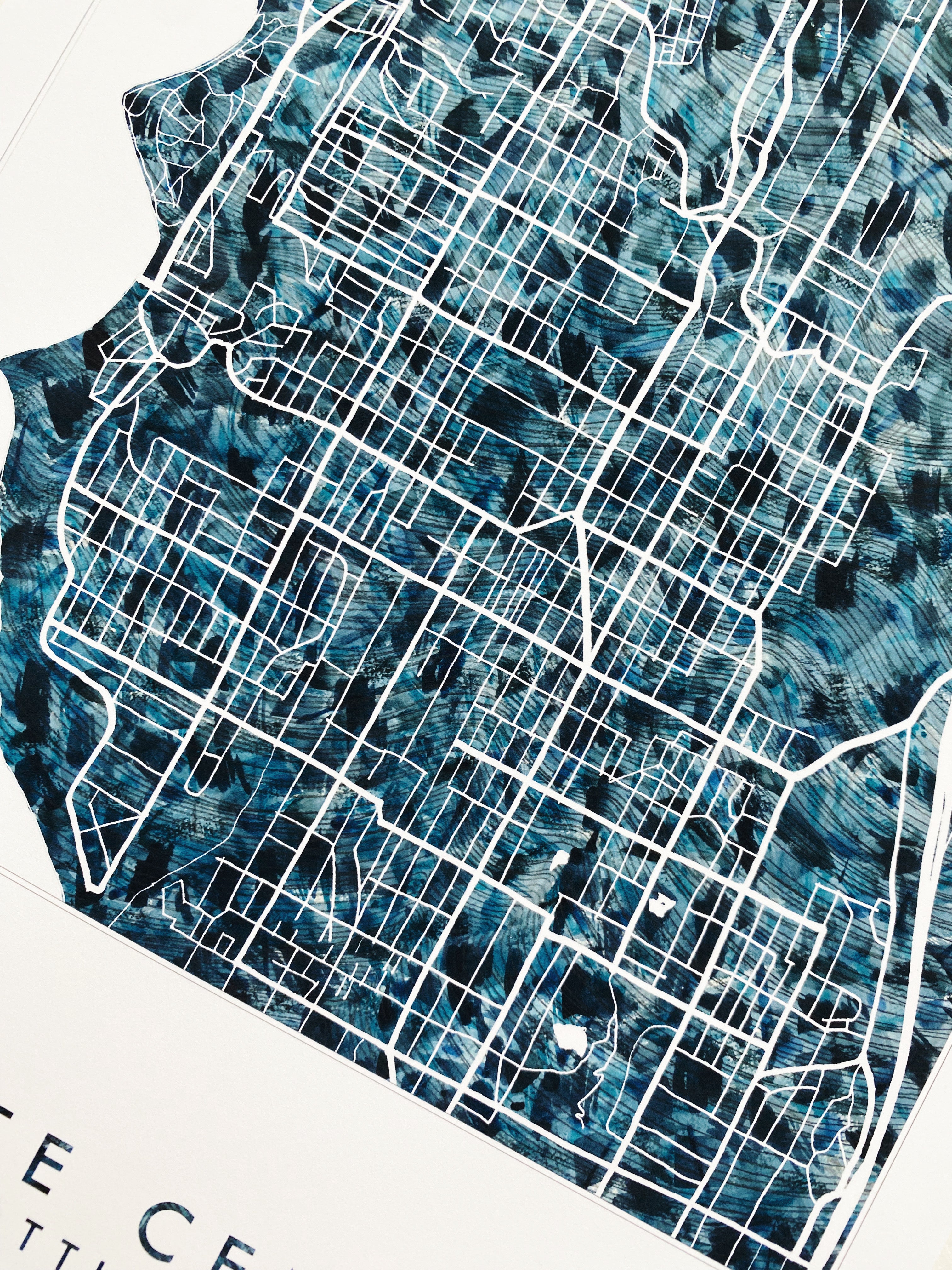 WHITE CENTER West Seattle WA Urban Fabrics City Map: PRINT