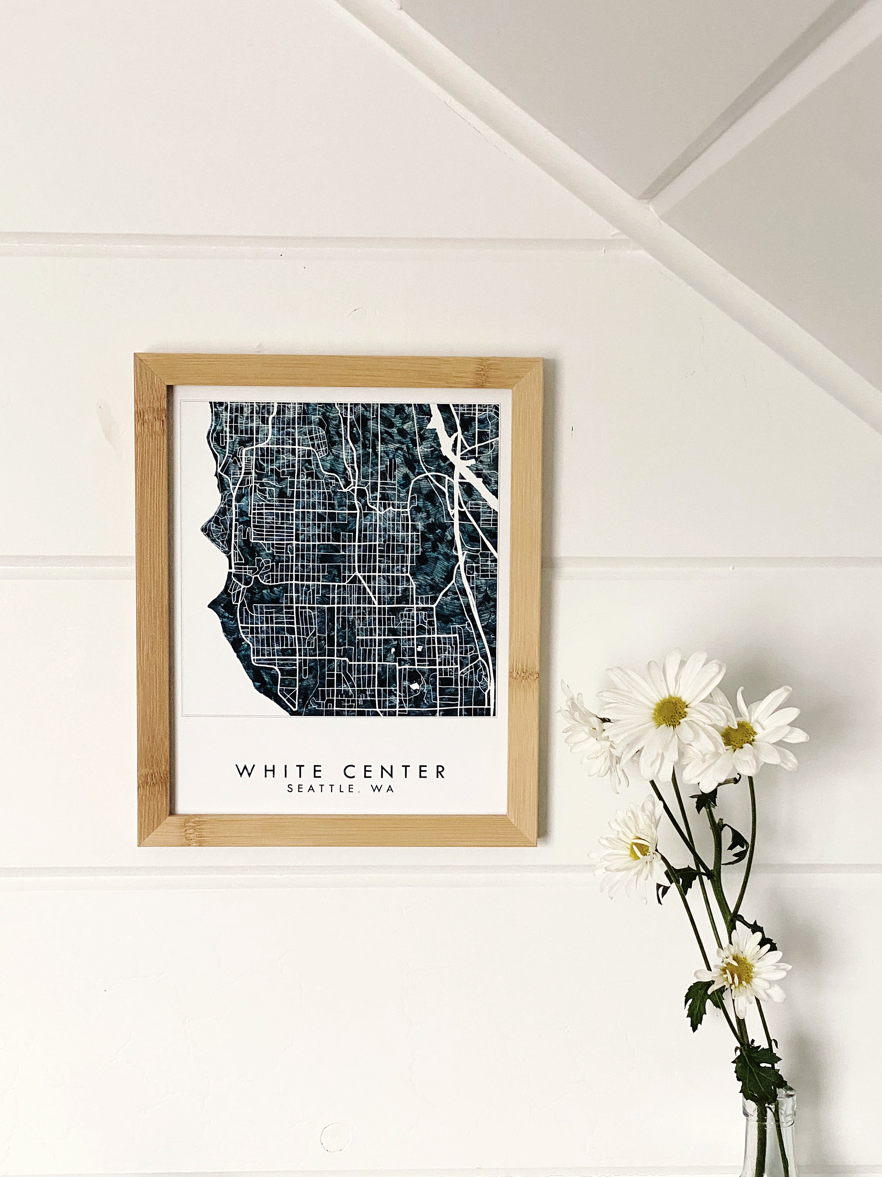 WHITE CENTER Washington Seattle Urban Fabrics City Map: PRINT