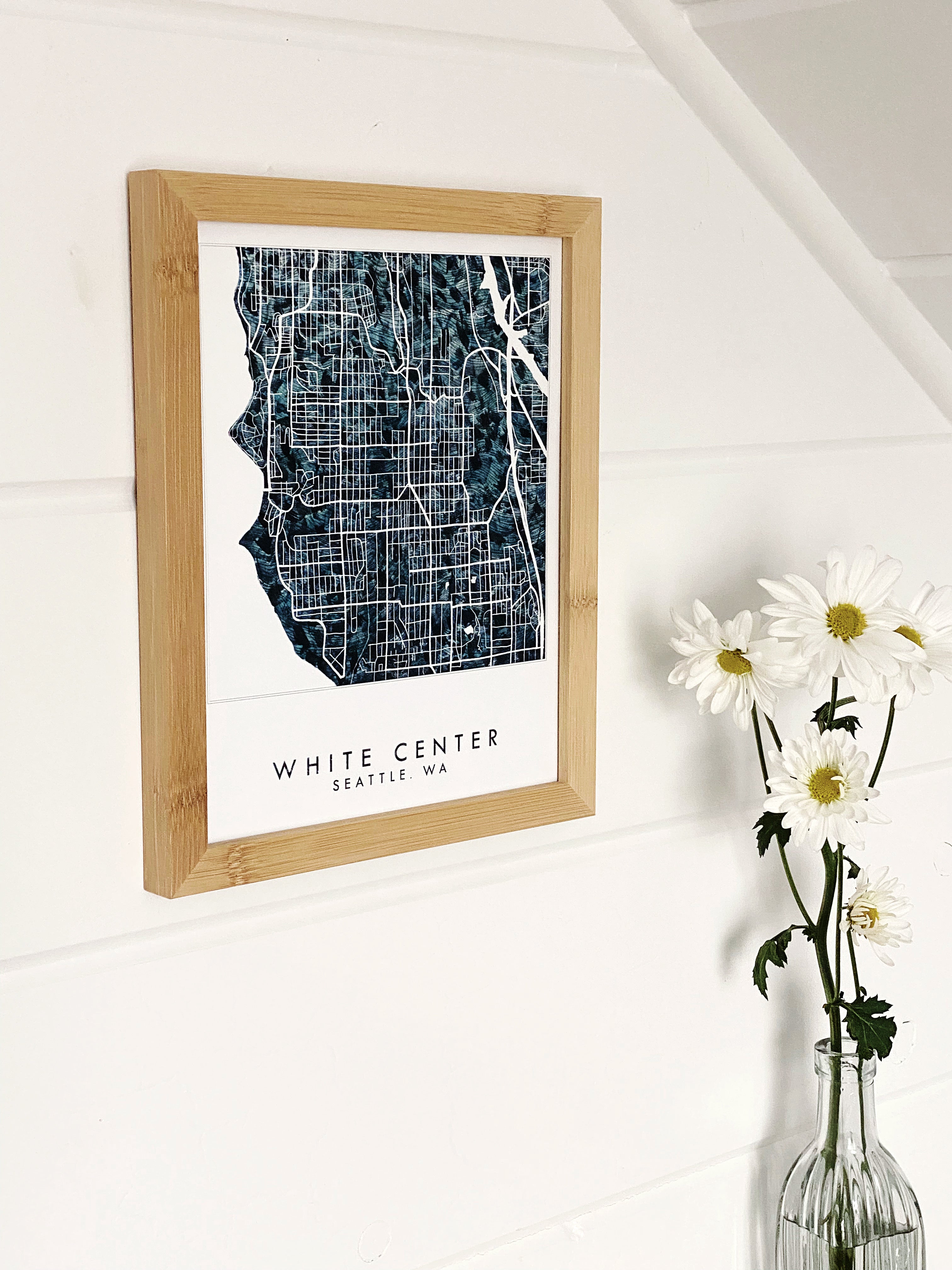 WHITE CENTER Washington Seattle Urban Fabrics City Map: PRINT