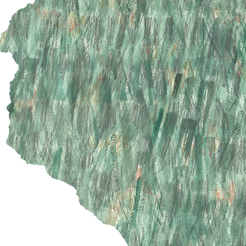 MINNESOTA Painted State Map SQUARE Postcard (grass)