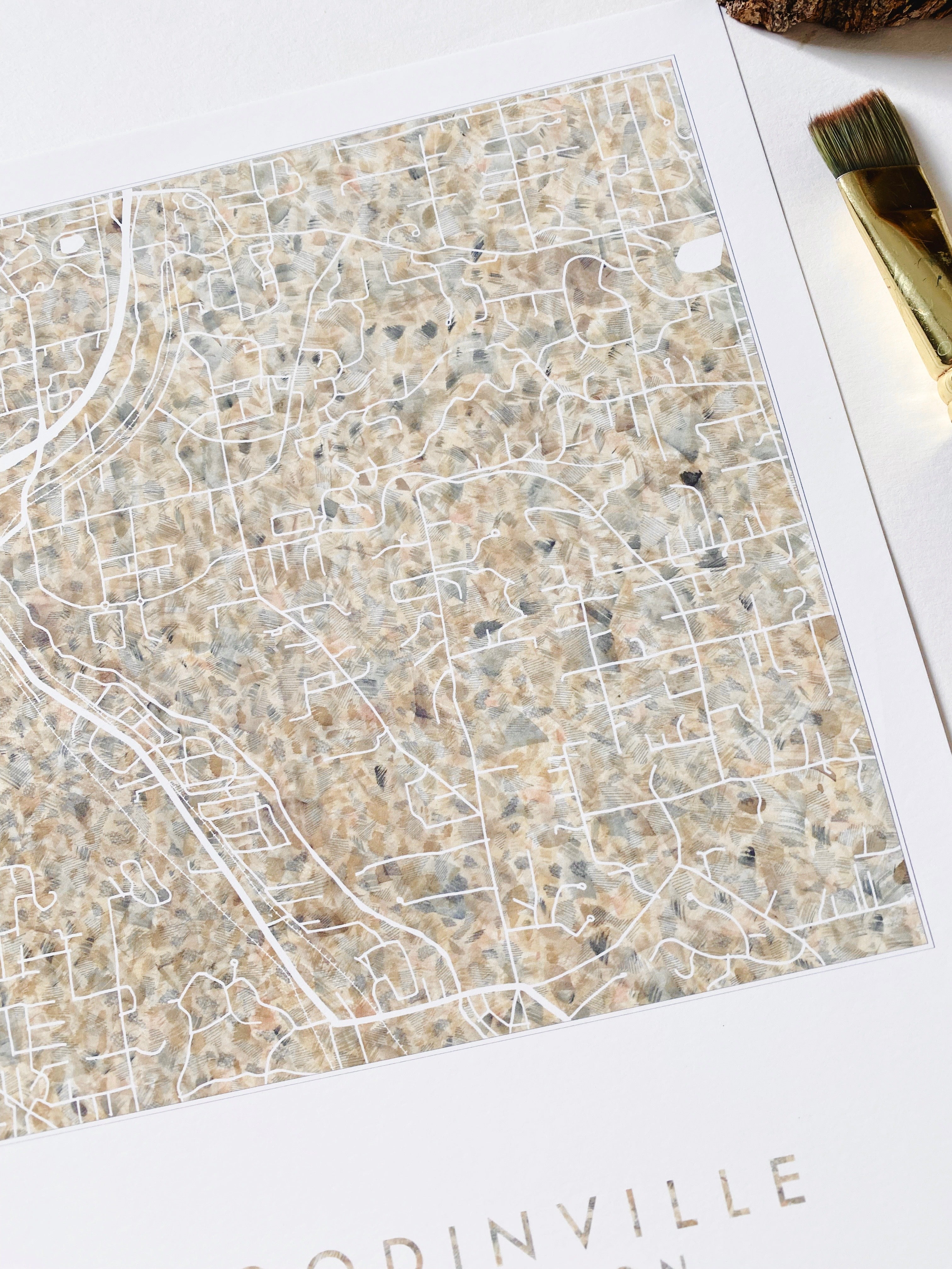 WOODINVILLE Washington Urban Fabrics City Map: PRINT