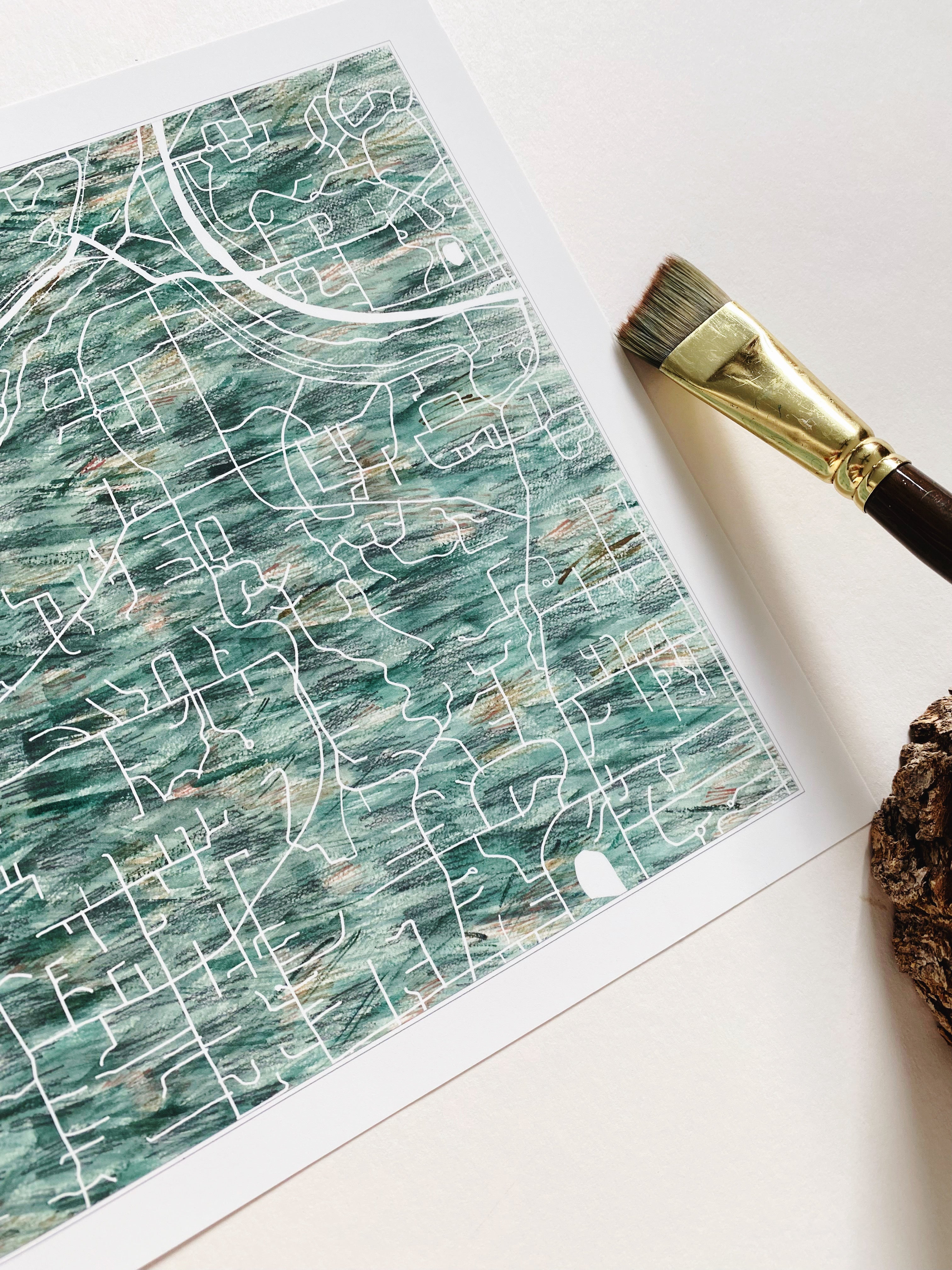 WOODINVILLE Washington Urban Fabrics City Map: PRINT