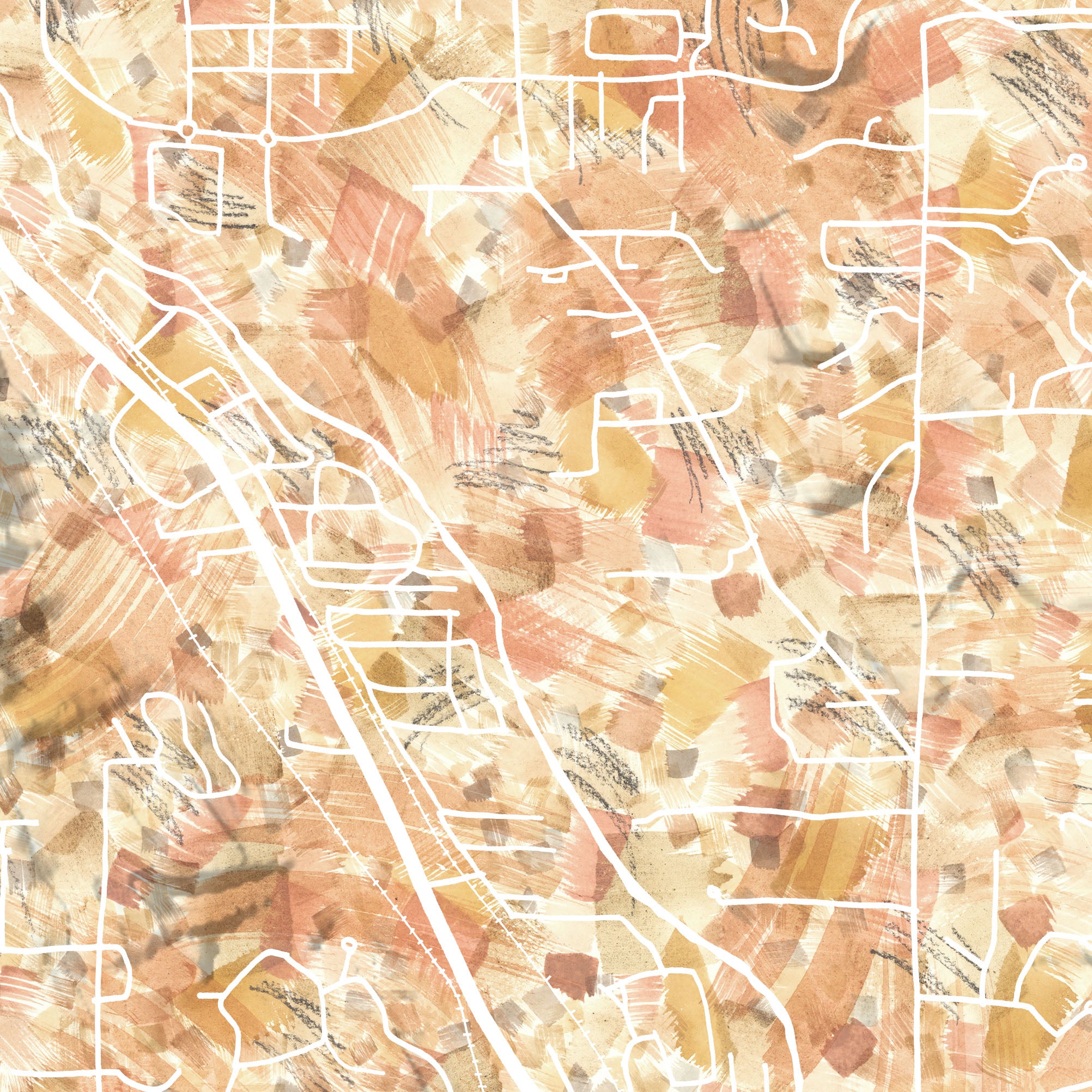 WOODINVILLE Washington Urban Fabrics City Map: PRINT