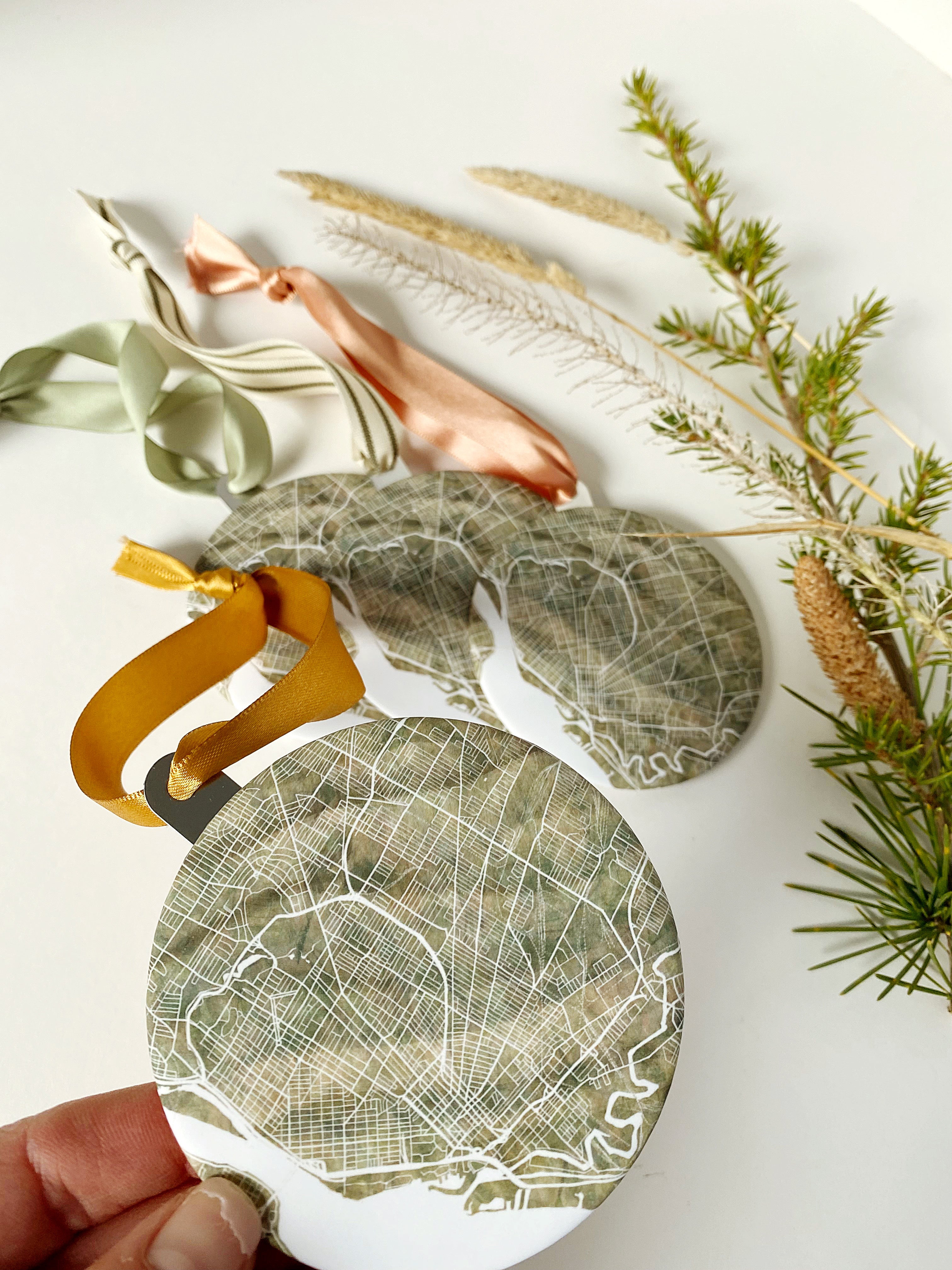 Customize YOUR CITY/PLACE Art Map: ORNAMENT: Wholesale Only