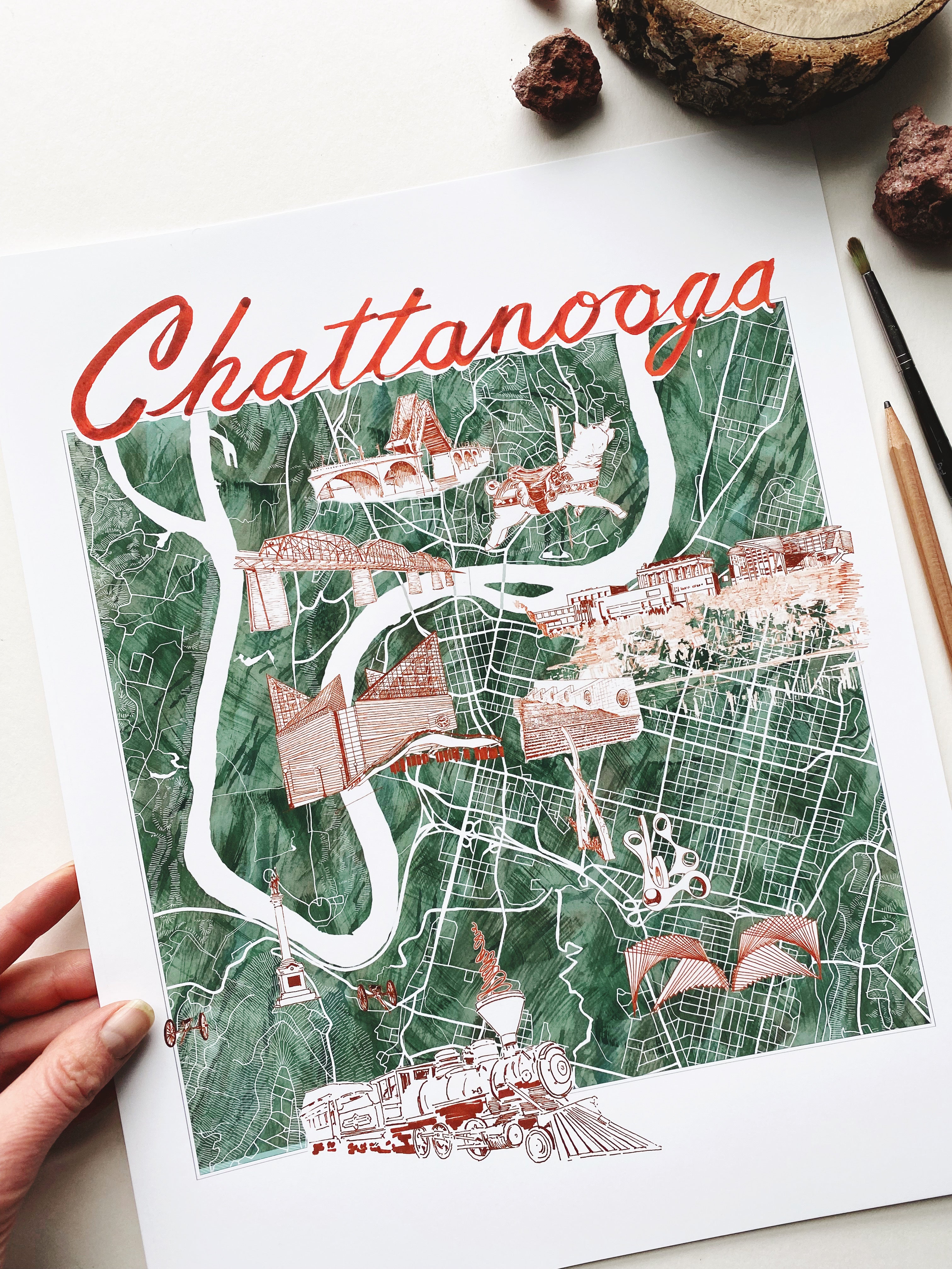 CHATTANOOGA "Charms" Map: PRINT