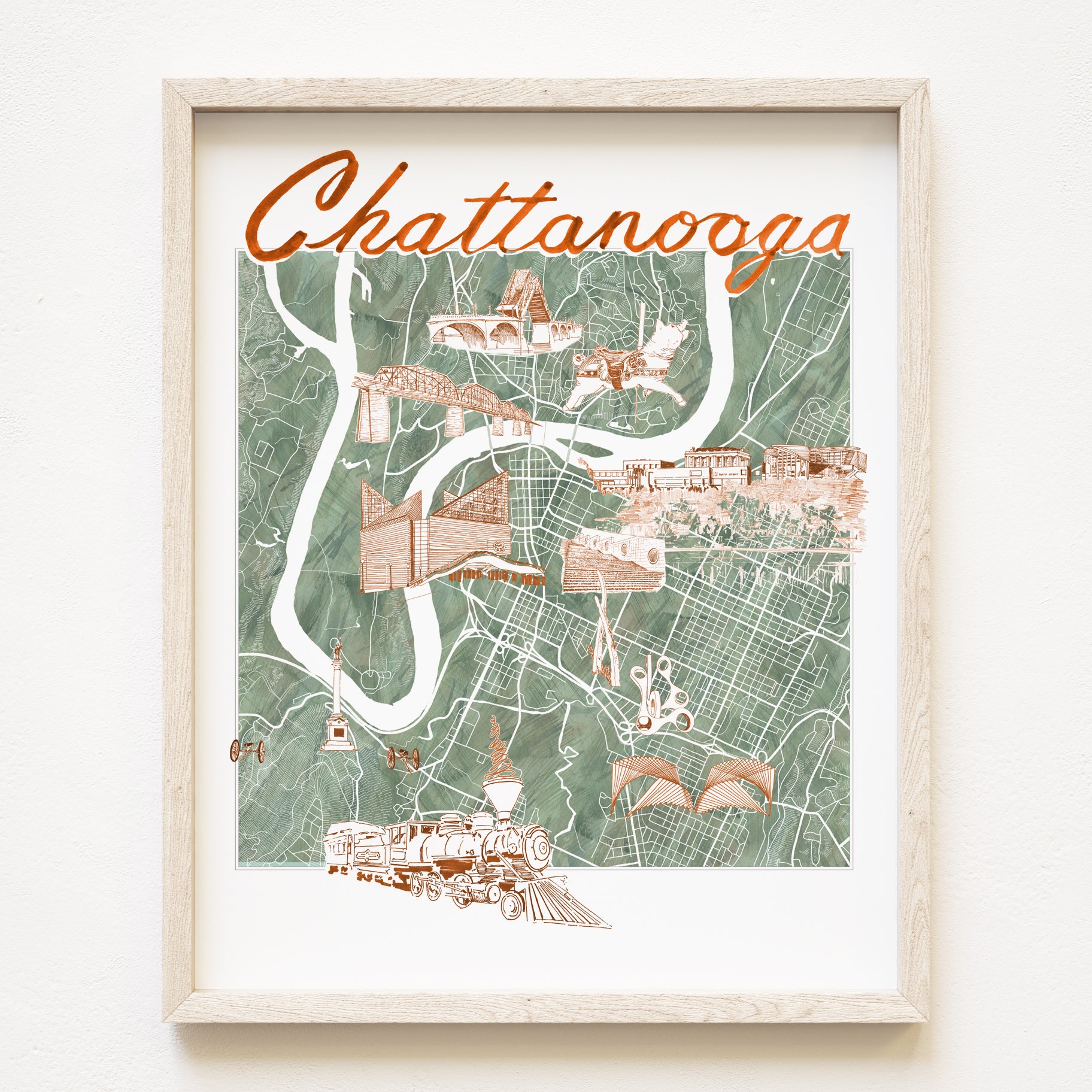 CHATTANOOGA "Charms" Map: PRINT