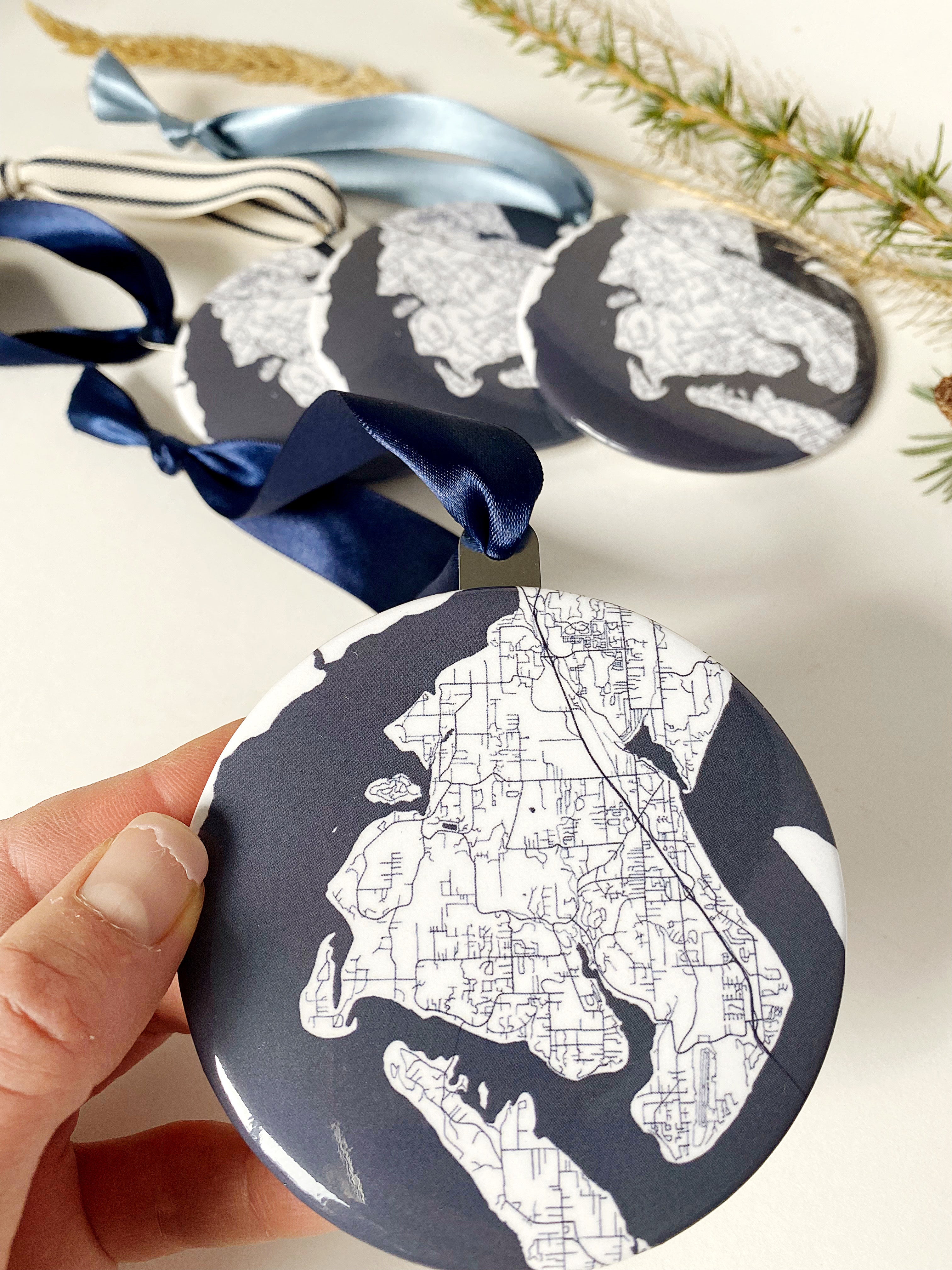 Customize YOUR CITY/PLACE Art Map: ORNAMENT: Wholesale Only