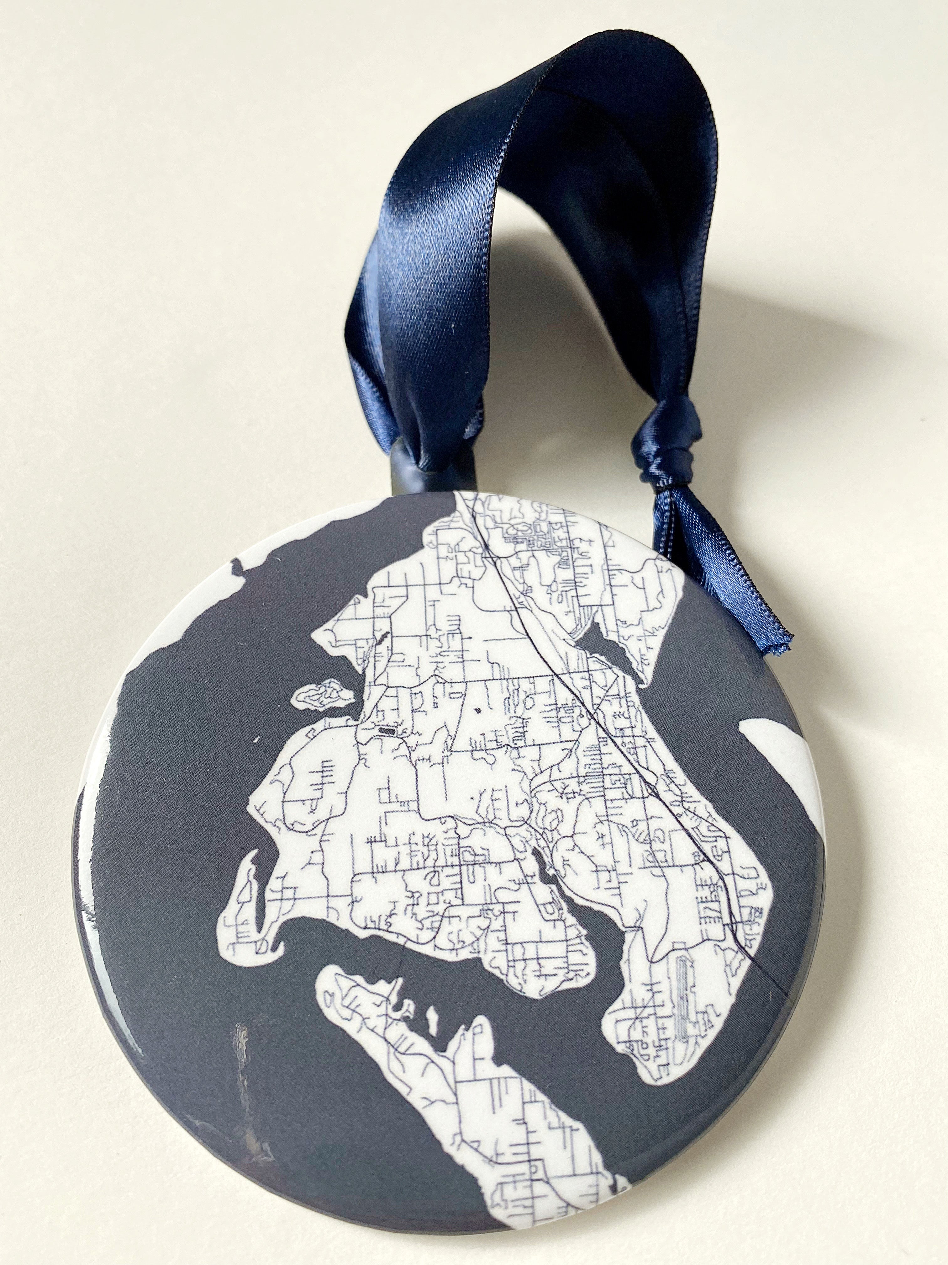 GIG HARBOR "Blueprint" Washington Map: ORNAMENT